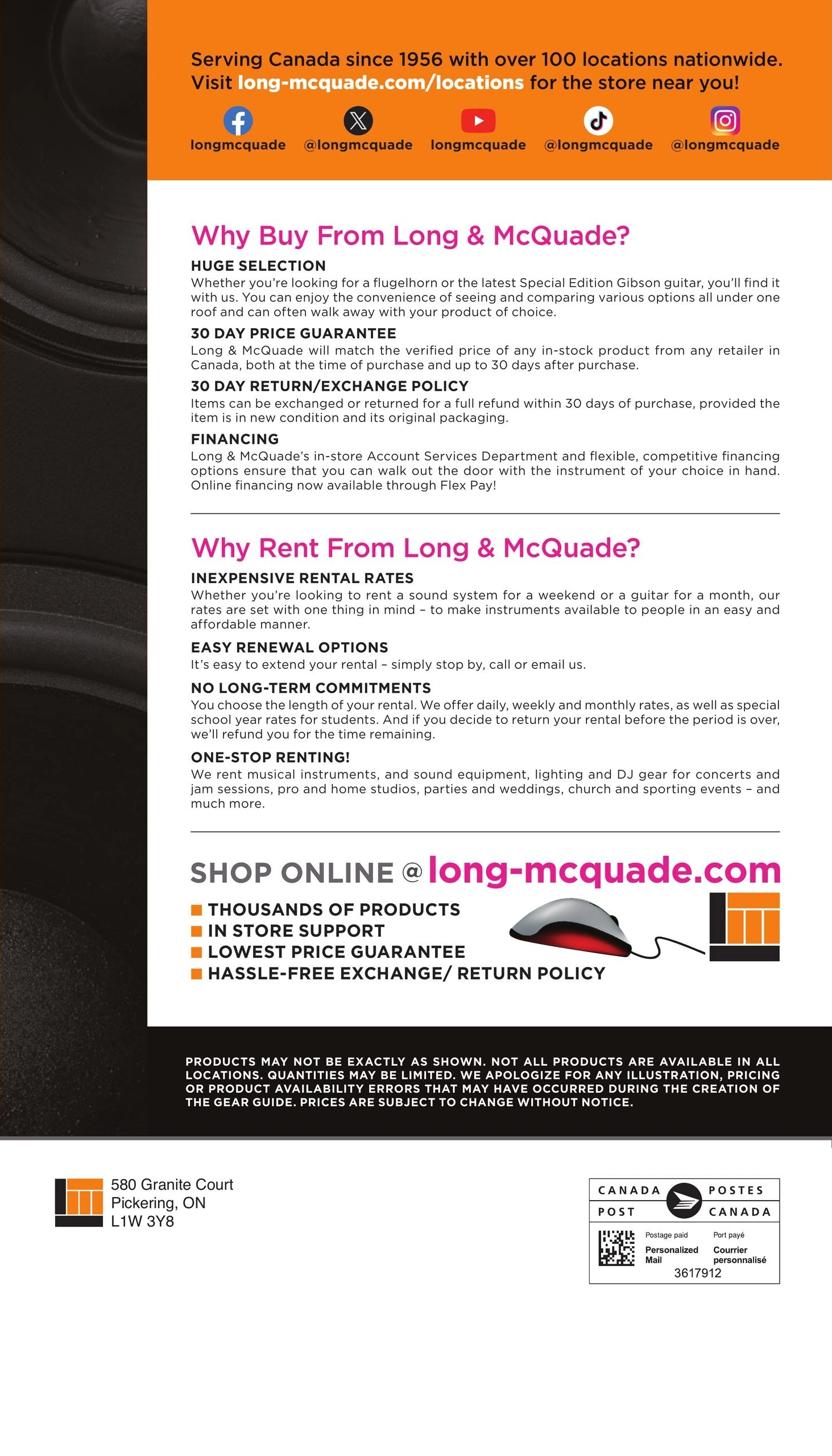 Long & McQuade Musical Instruments flyer page 196