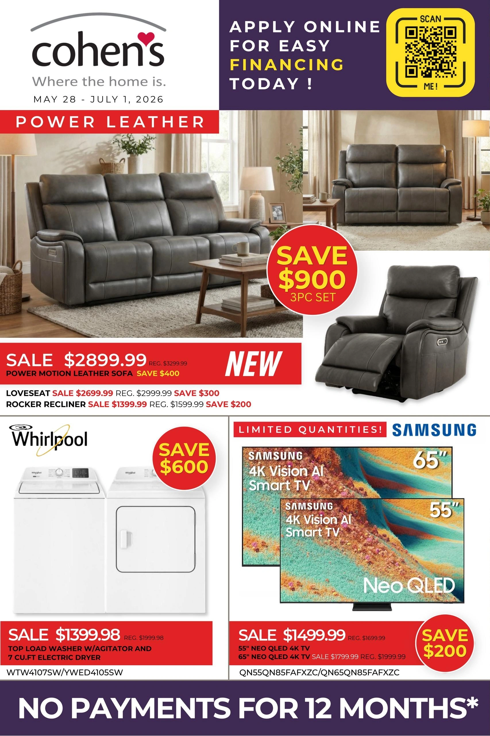 Cohen's Home Furnishings flyer page 1