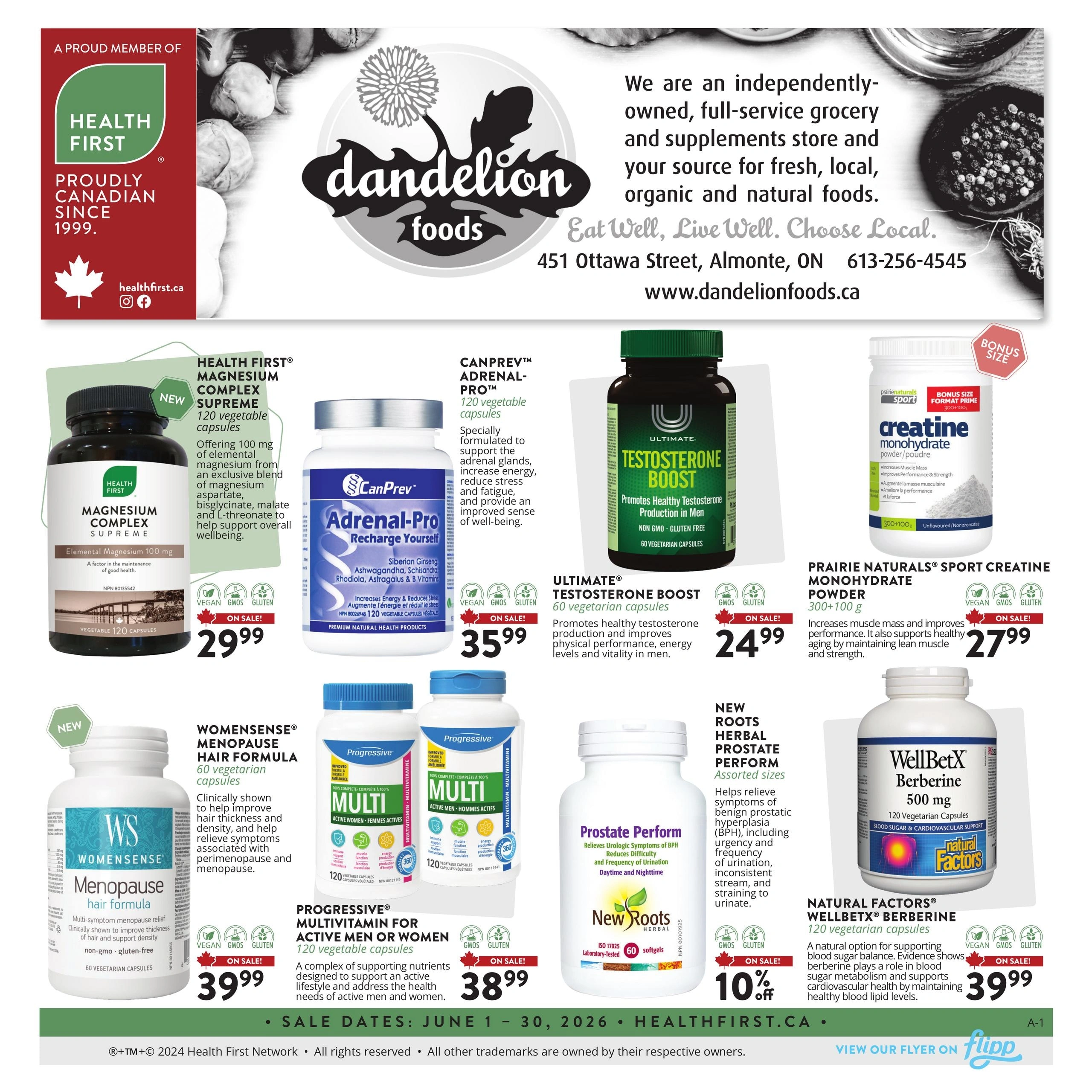 Dandelion Foods flyer page 1