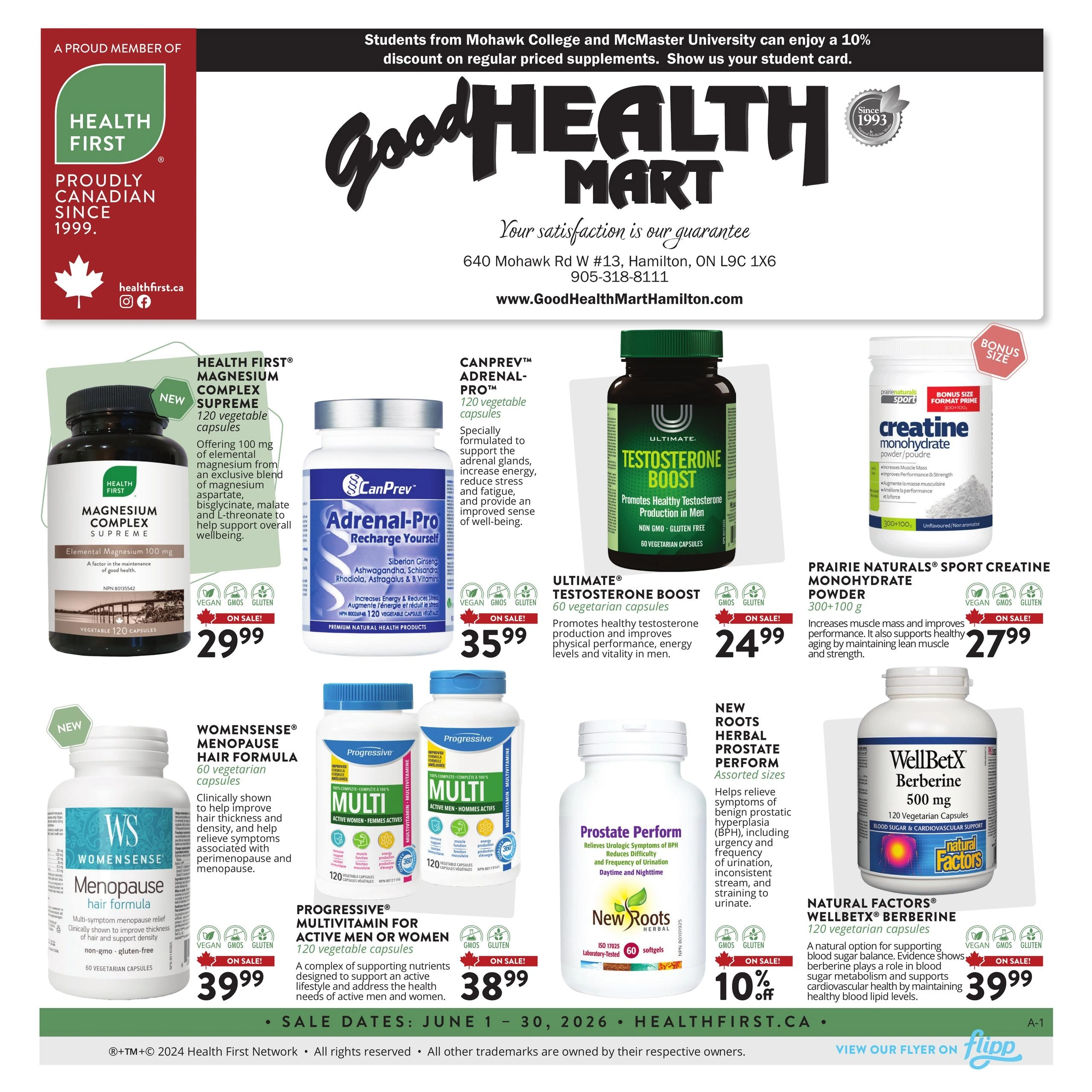 Good Health Mart Hamilton flyer page 1