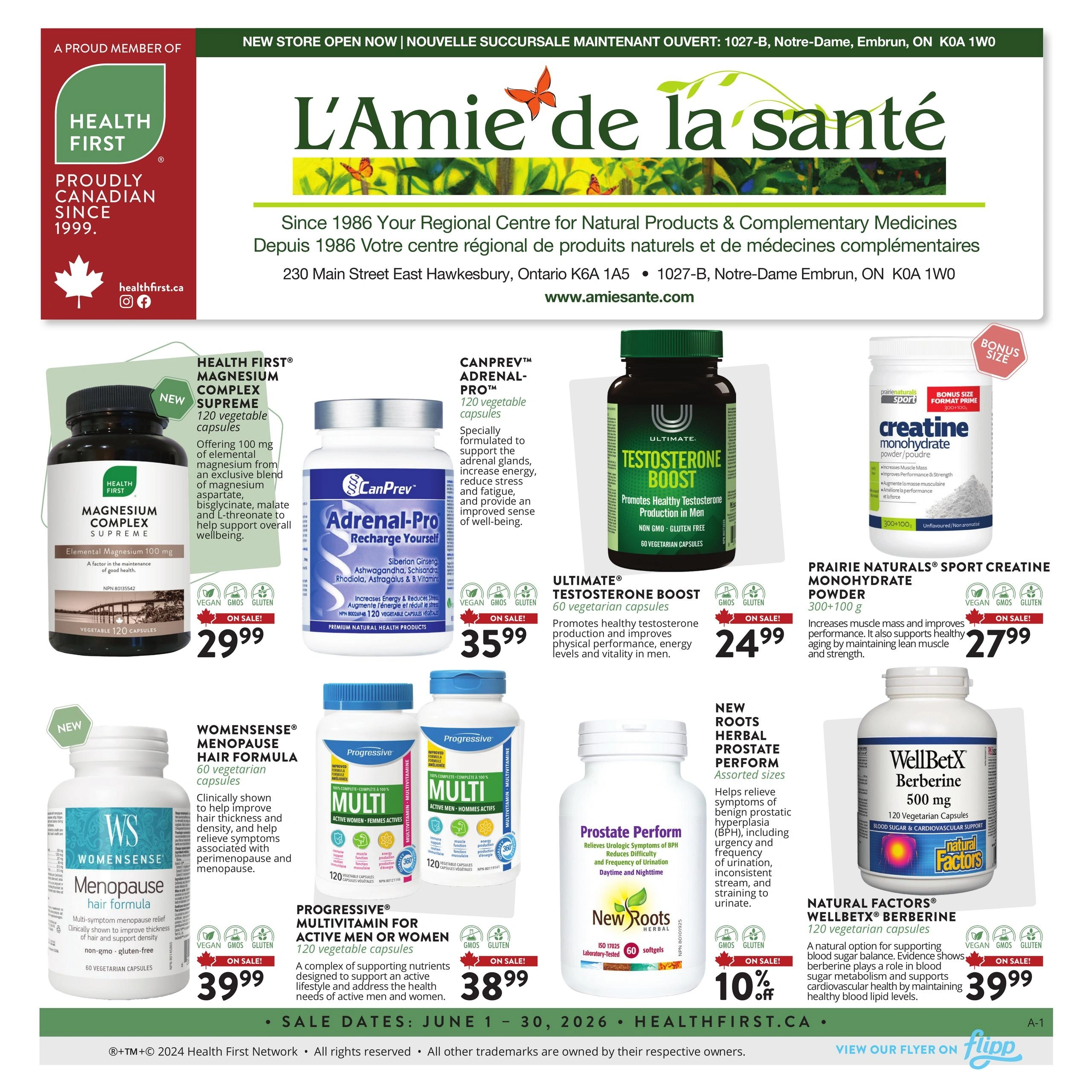 L'Amie de la santé flyer page 1