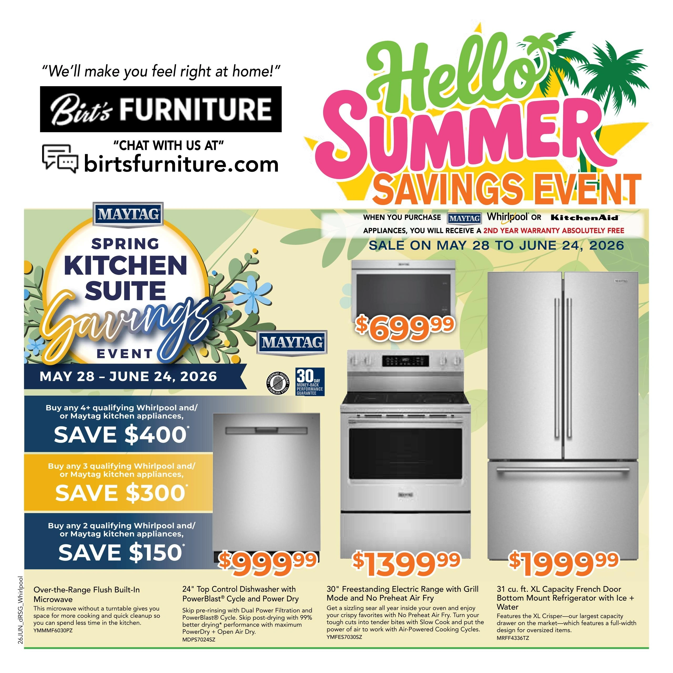 Birt's Furniture & Appliance flyer page 1