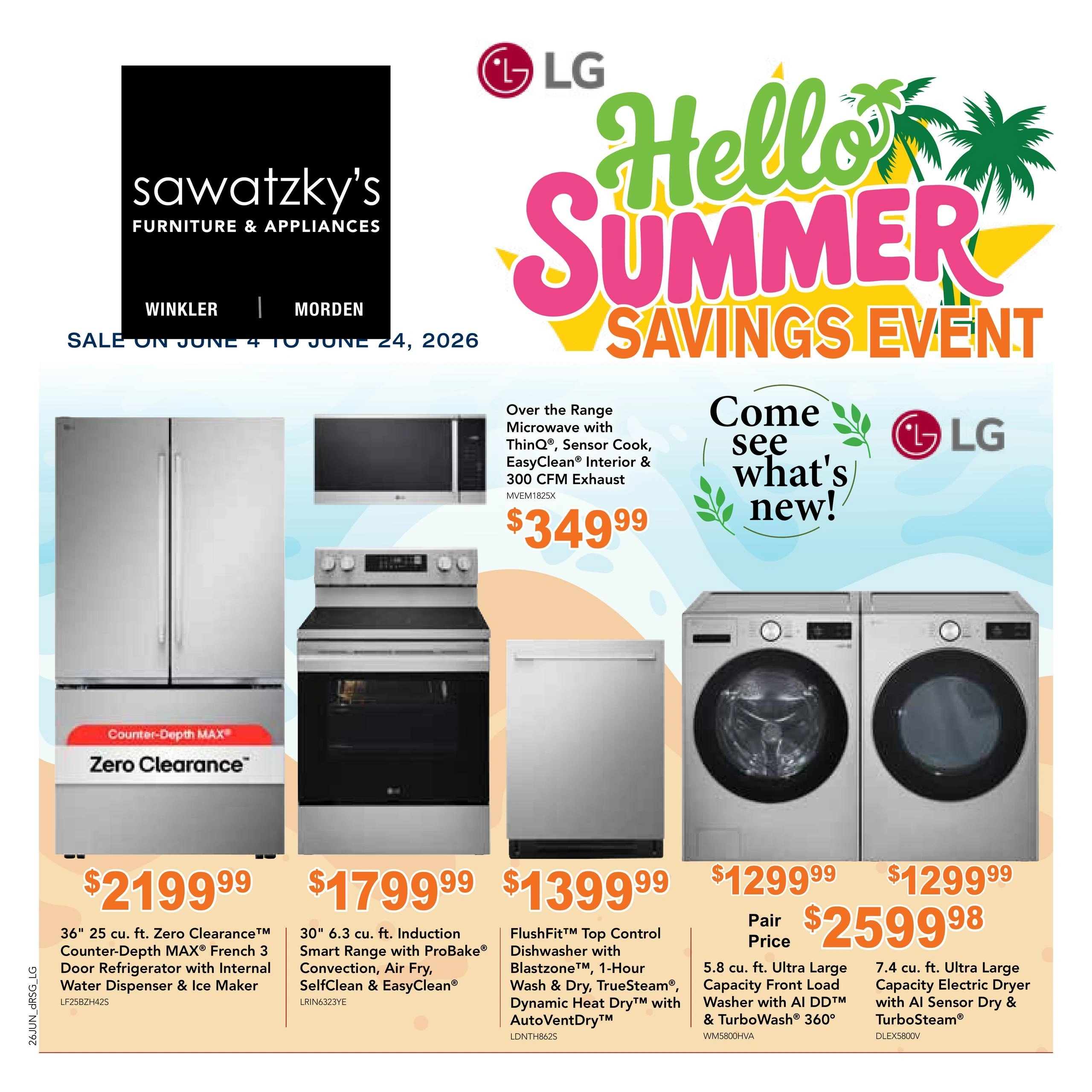 Sawatzky's Furniture & Appliances flyer page 1