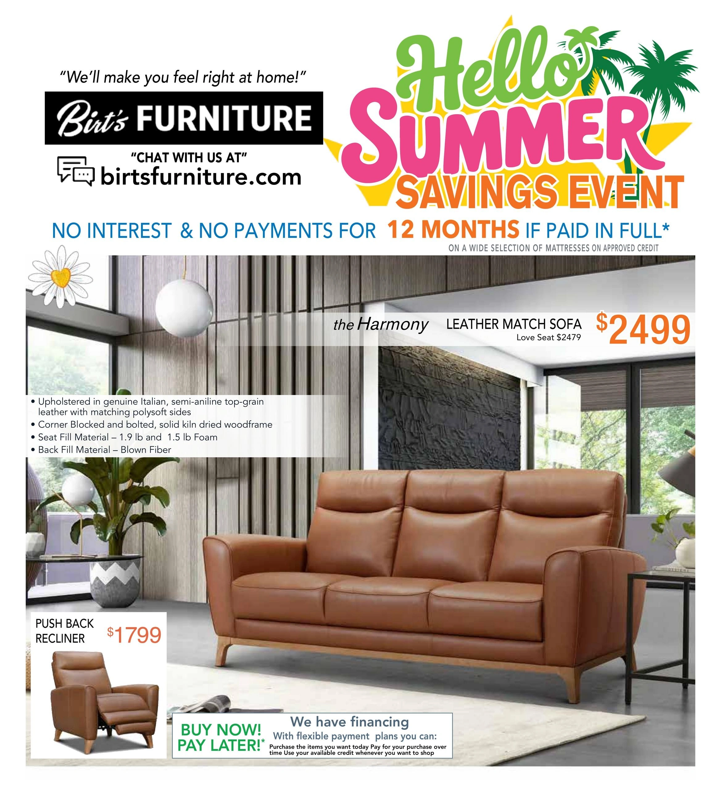 Birt's Furniture & Appliance flyer page 1