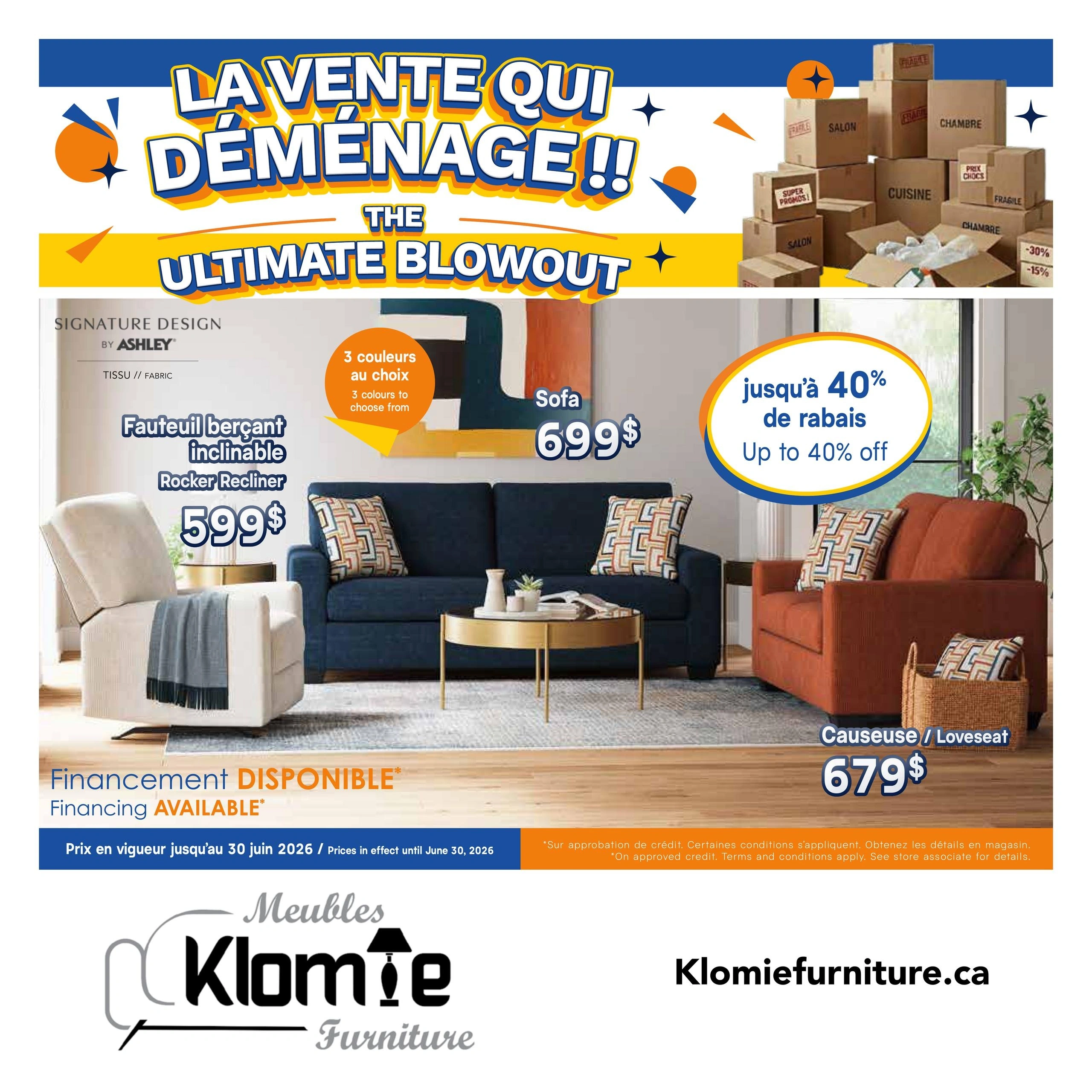 Meubles Klomie Furniture flyer page 1