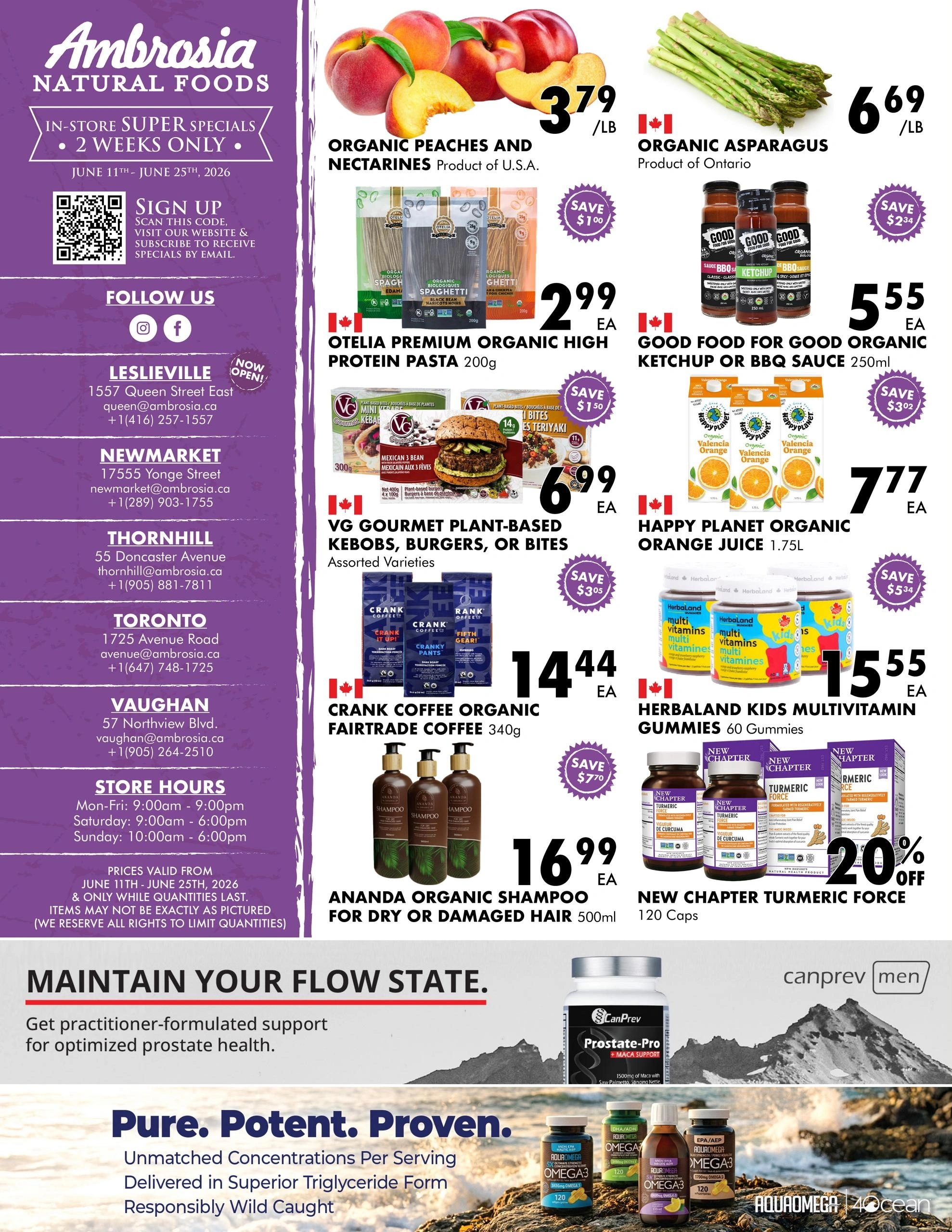 Ambrosia Natural Foods flyer page 1