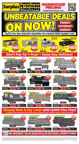 Surplus Furniture & Mattress Warehouse Unbeatable Deals