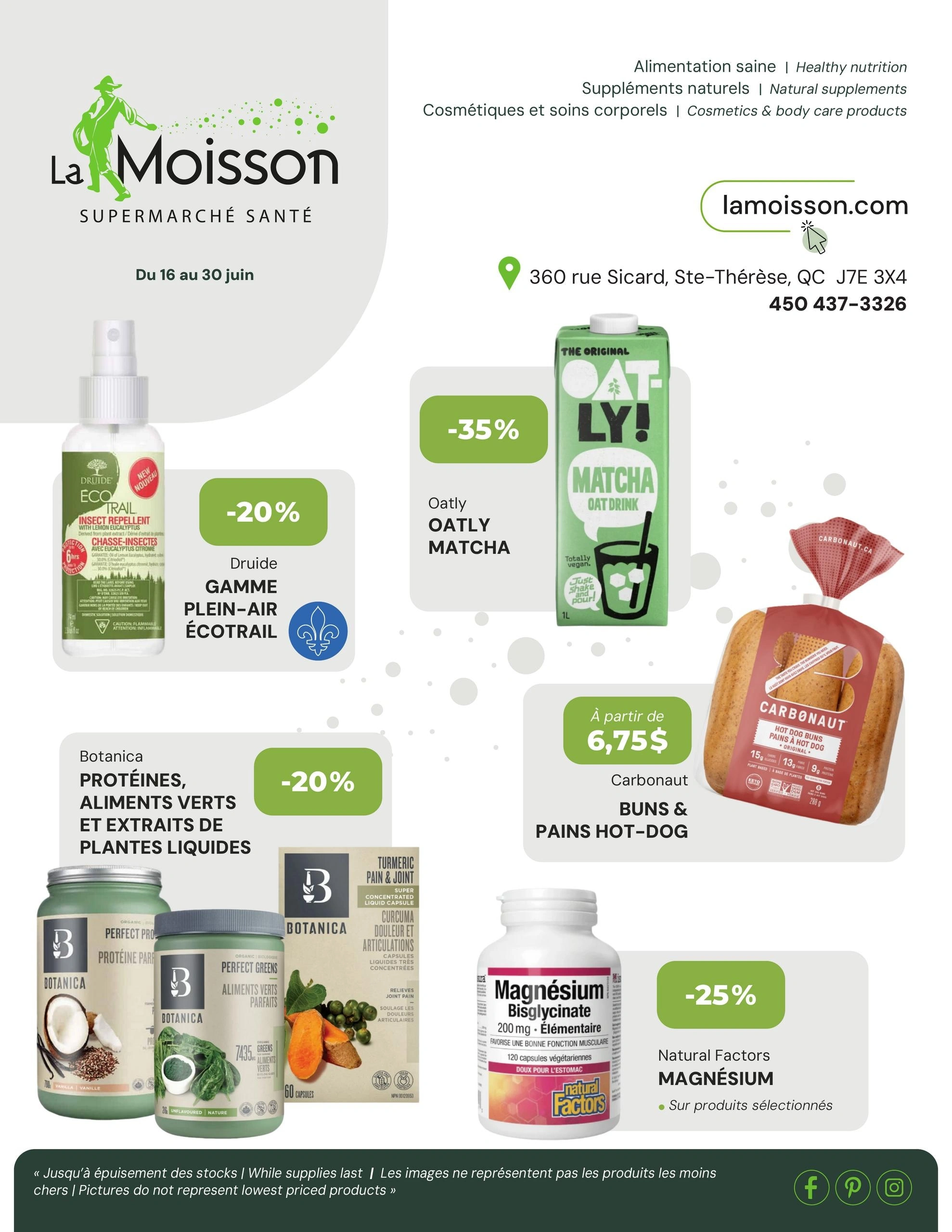 La Moisson flyer page 1