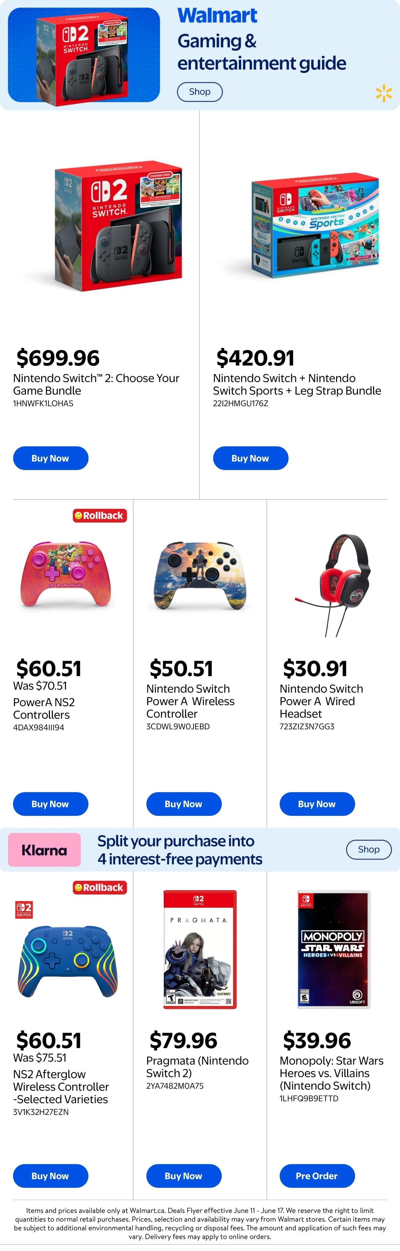 Walmart flyer page 1