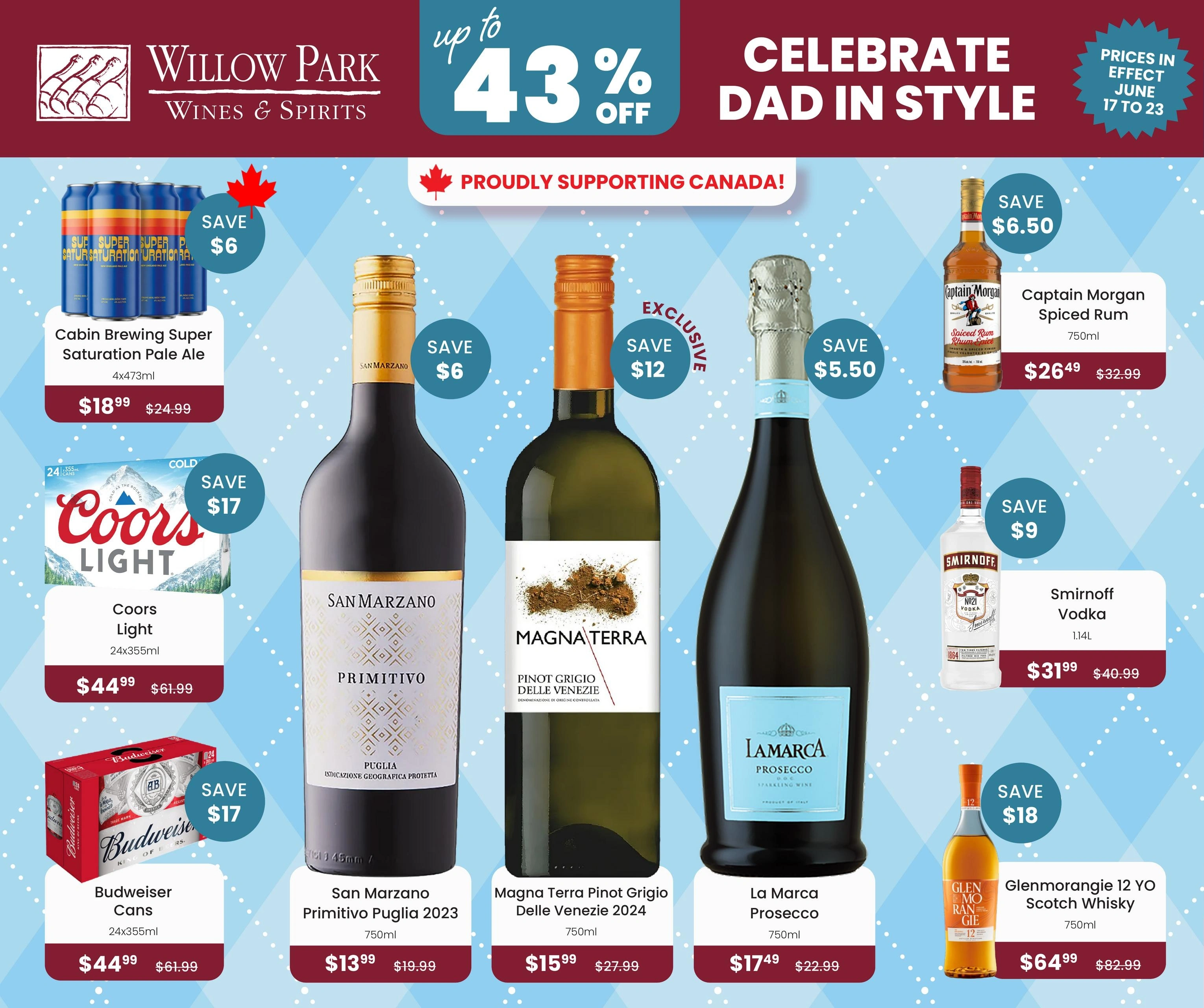 Willow Park Wines & Spirits flyer page 1