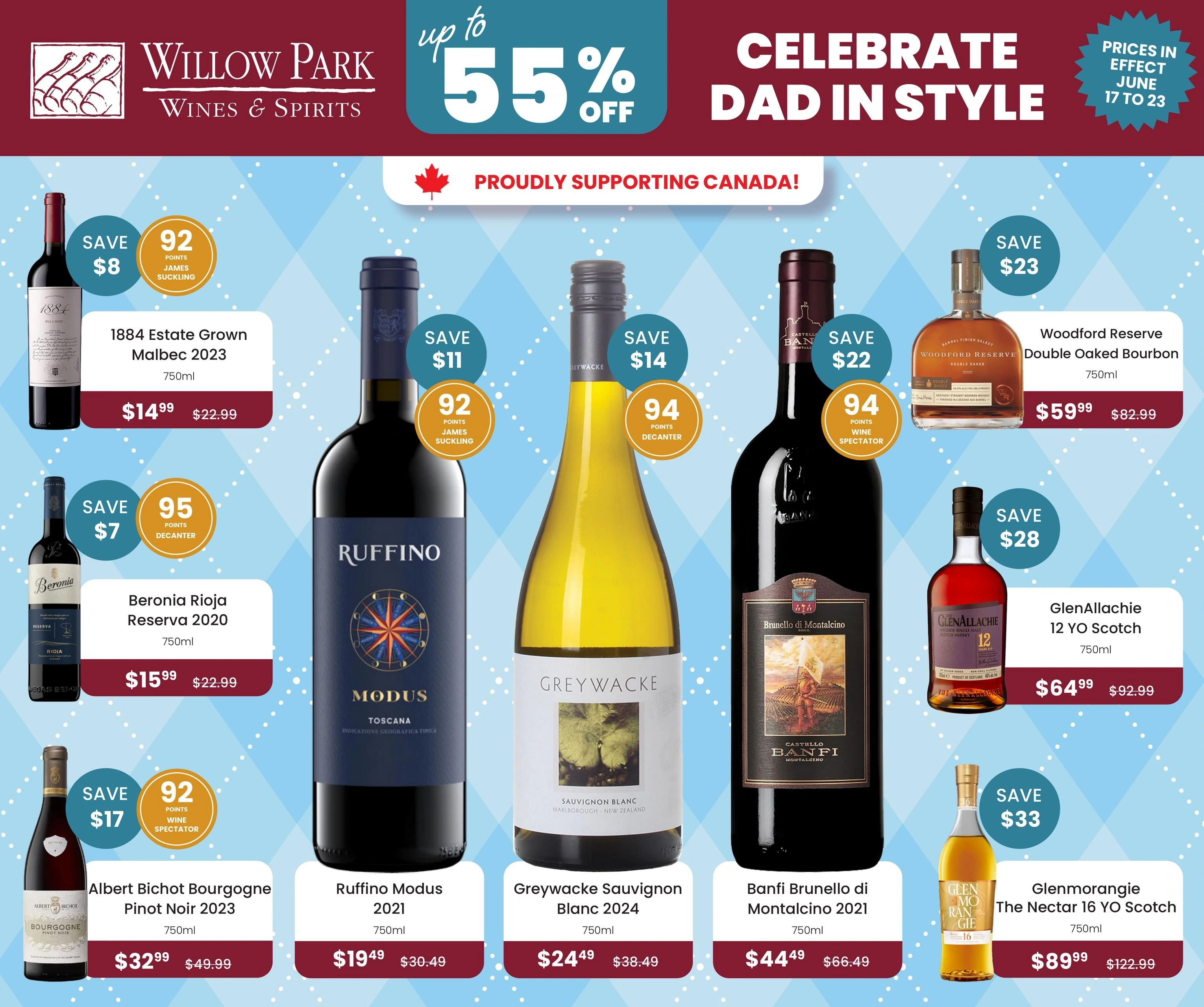 Willow Park Wines & Spirits flyer page 1