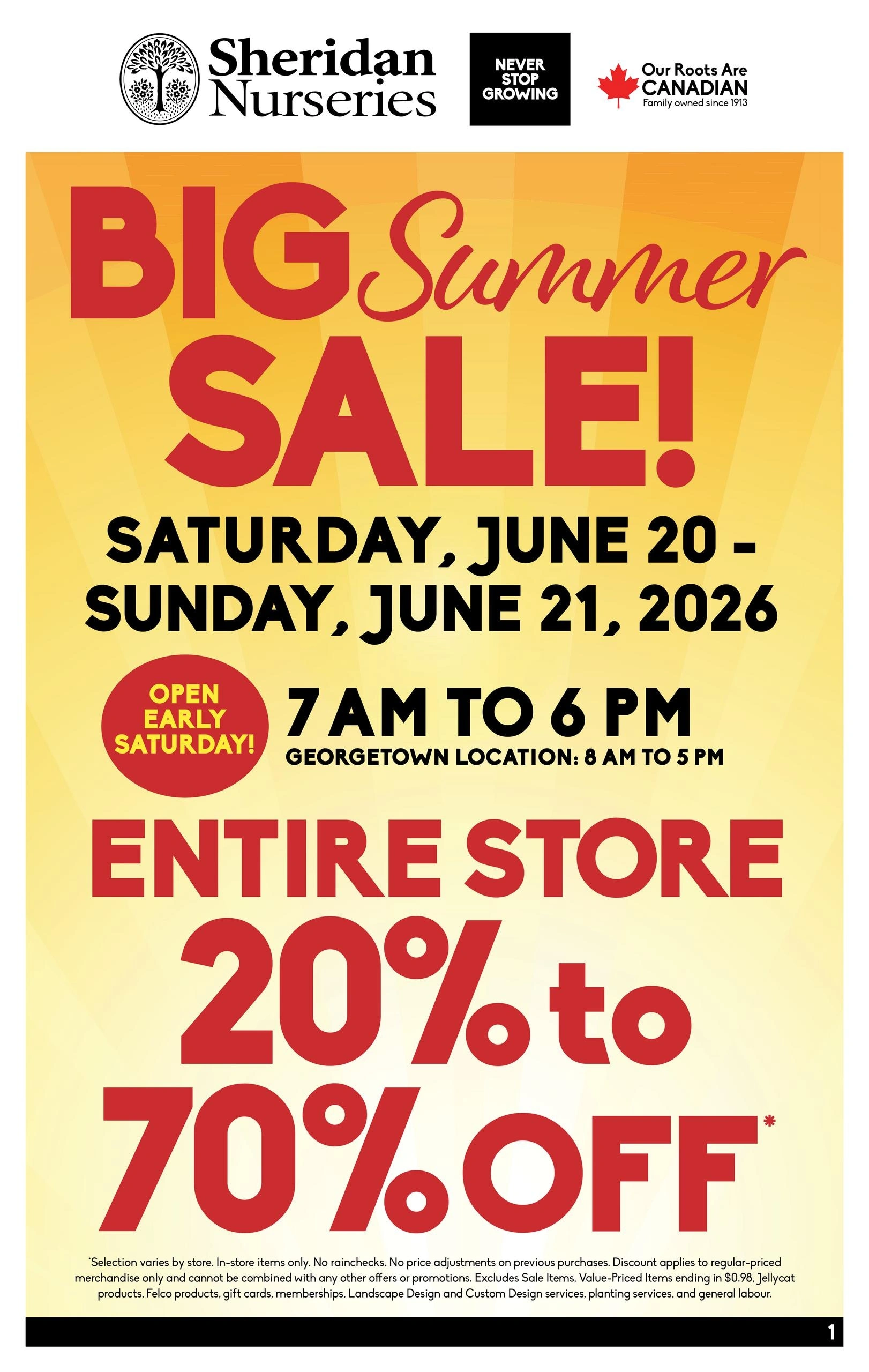 Sheridan Nurseries flyer page 1