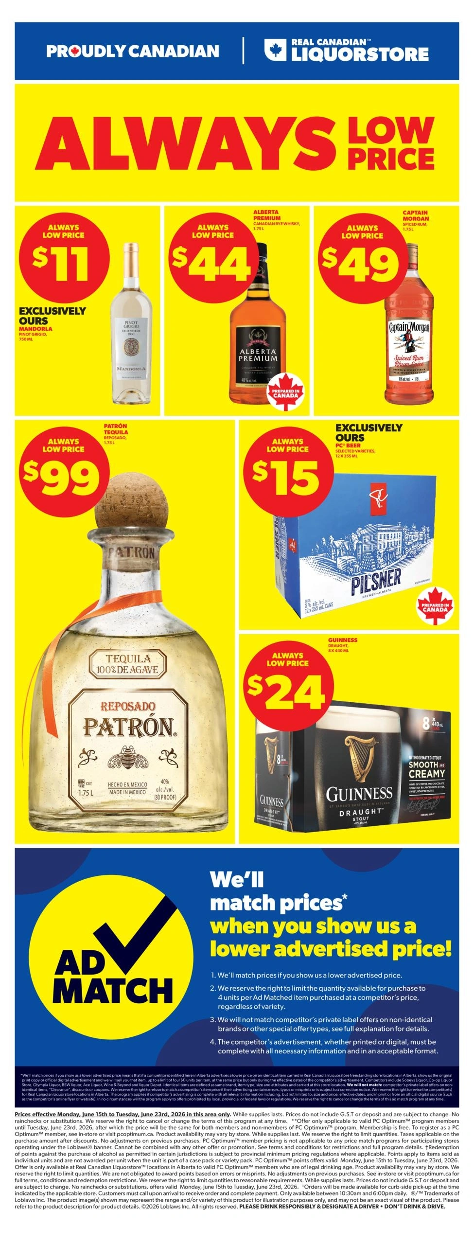 Real Canadian Liquor Store flyer page 1