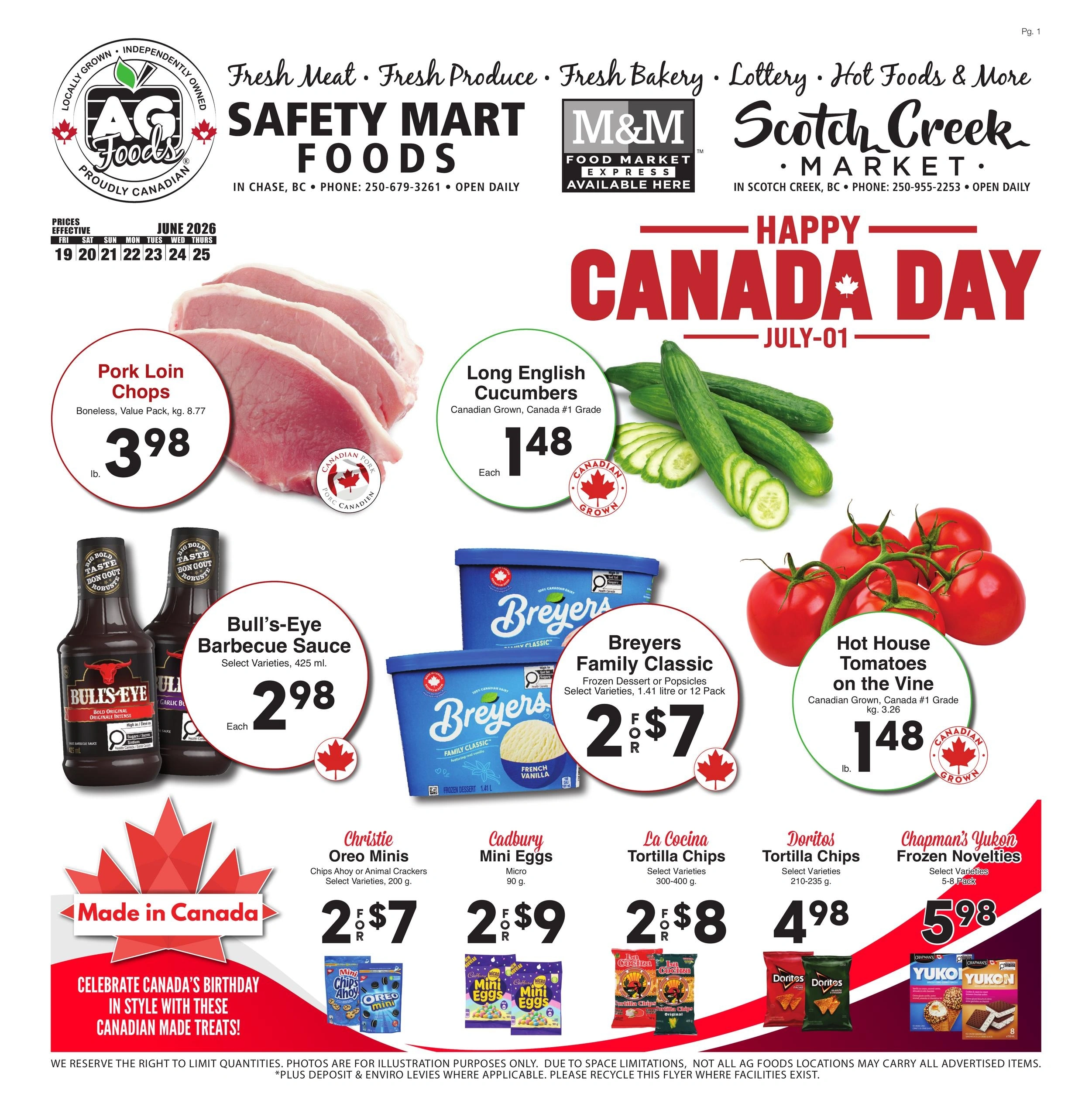 Safety Foods & Scotch Creek Market flyer page 1