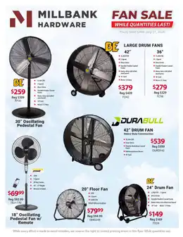 Millbank Hardware Fan Sale