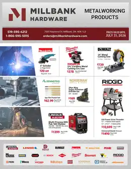 Millbank Hardware Metalworking Flyer