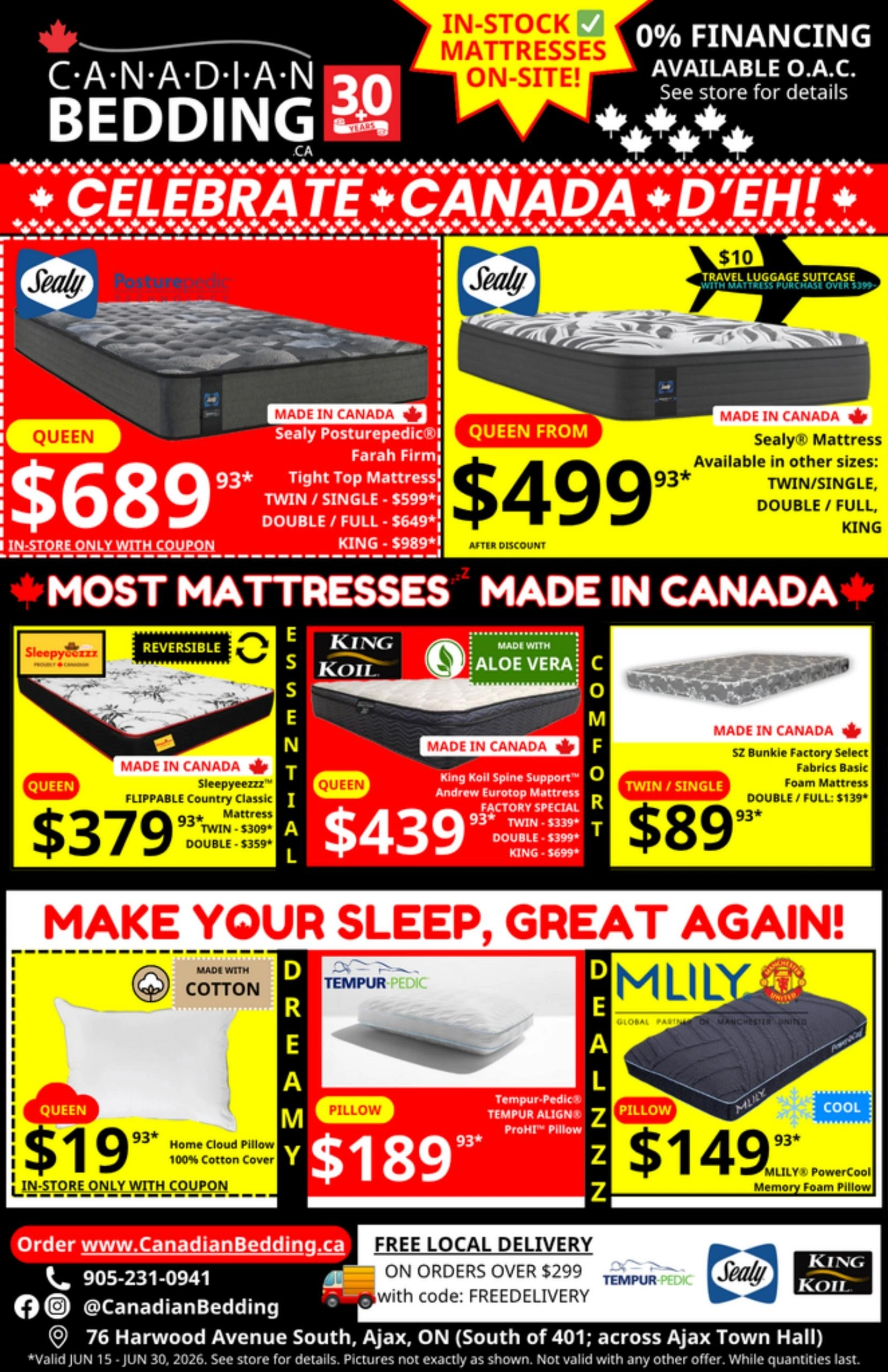 Canadian Bedding Mattresses flyer page 1