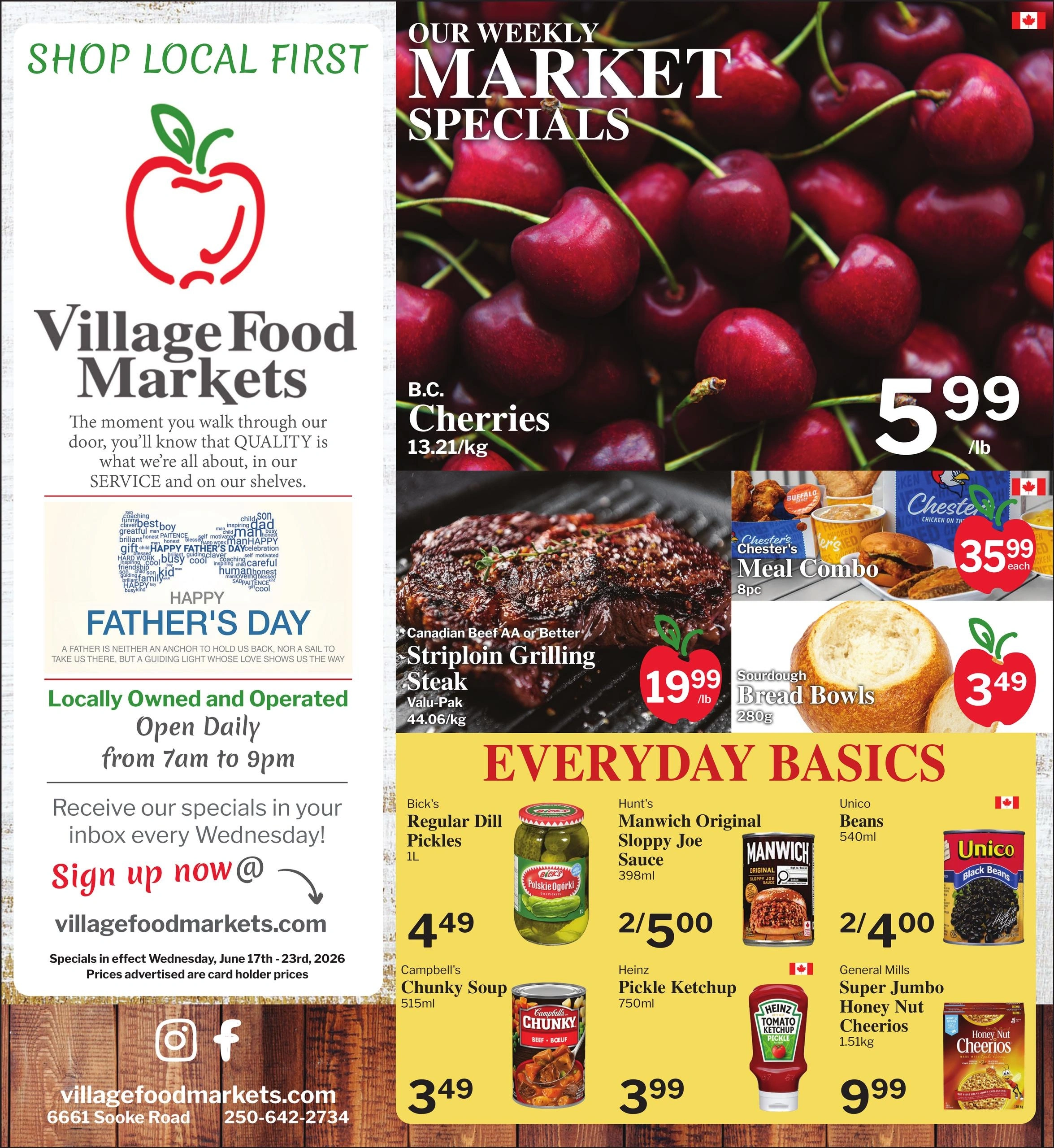 Village Food Markets flyer page 1