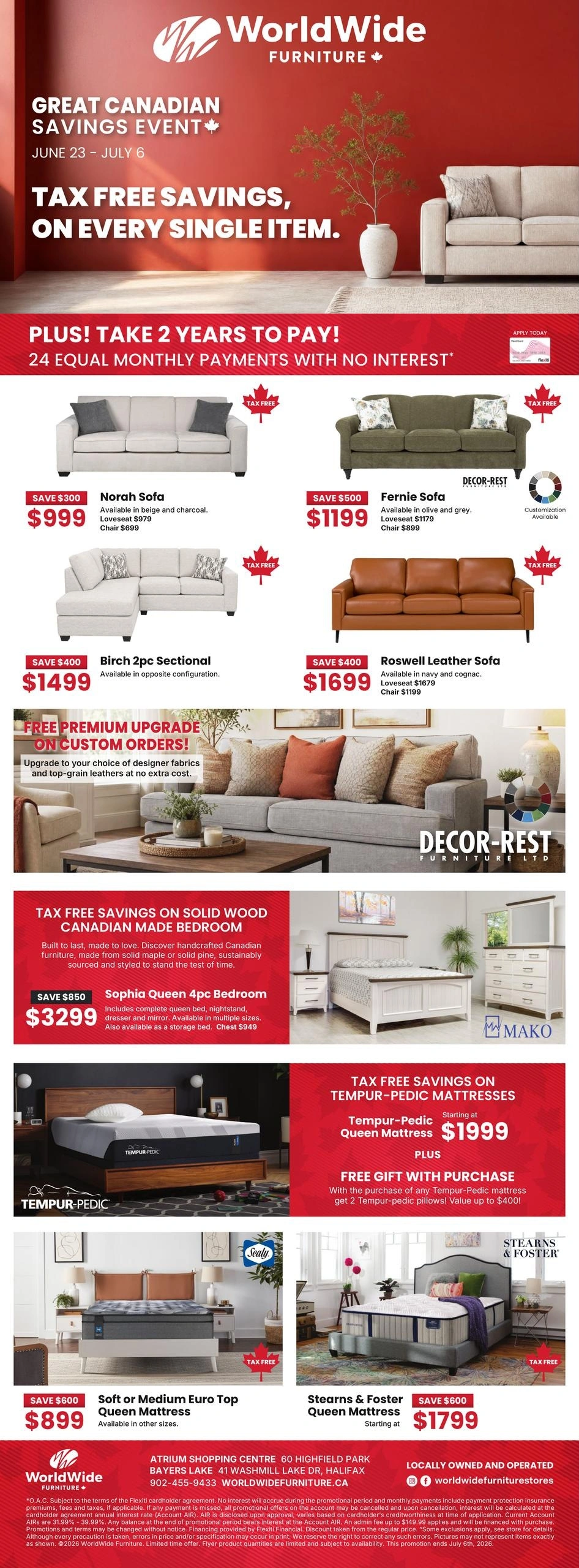 WorldWide Furniture flyer page 1