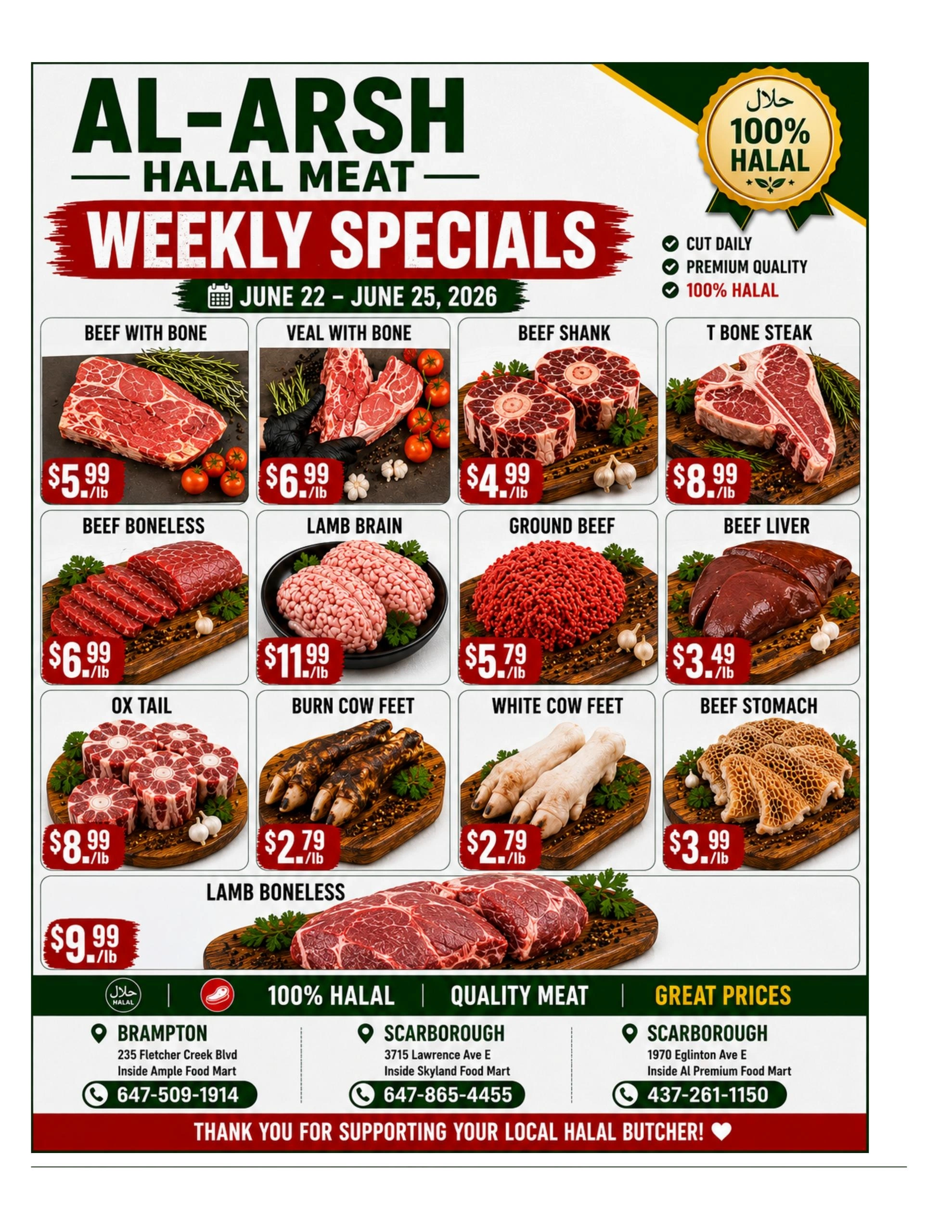 Al Arsh Halal Meat flyer page 1