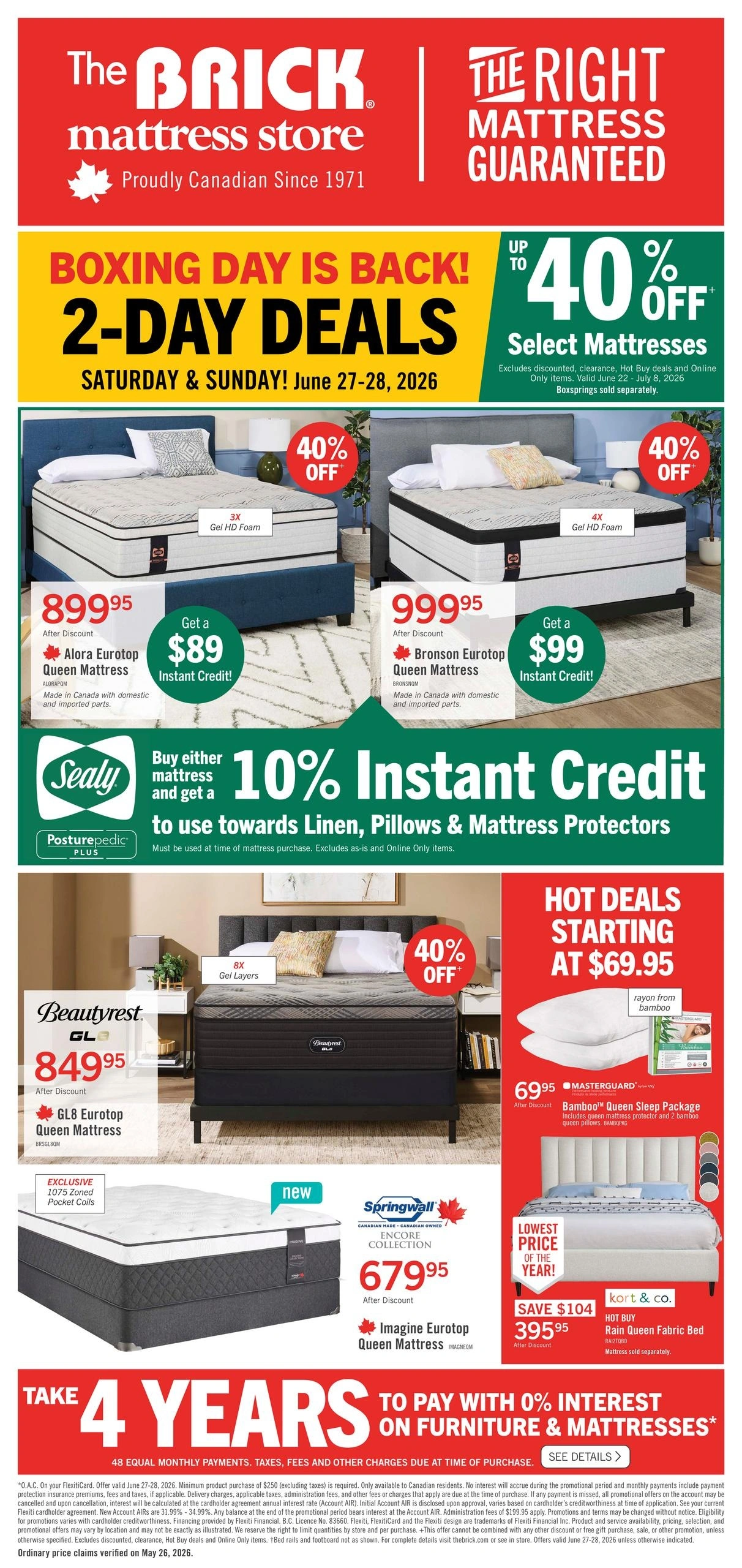 The Brick Mattress Store flyer page 1