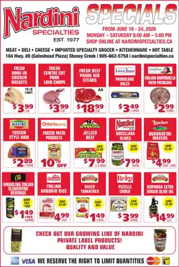 Nardini Specialties Indexed Weekly