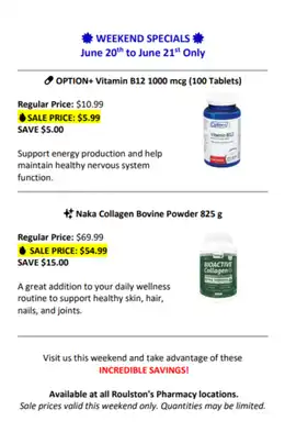 Roulston's Pharmacy Weekly