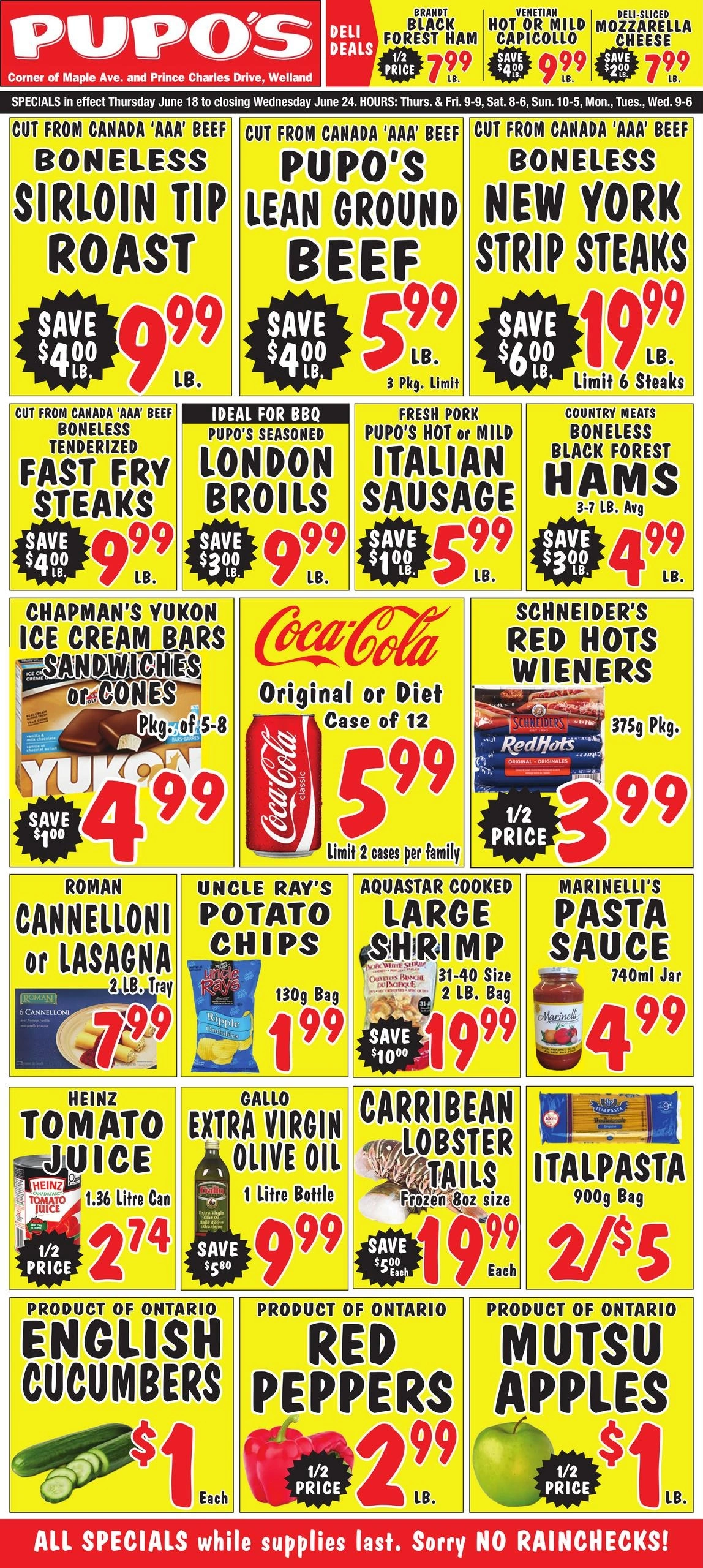 Pupo's Food Market flyer page 1