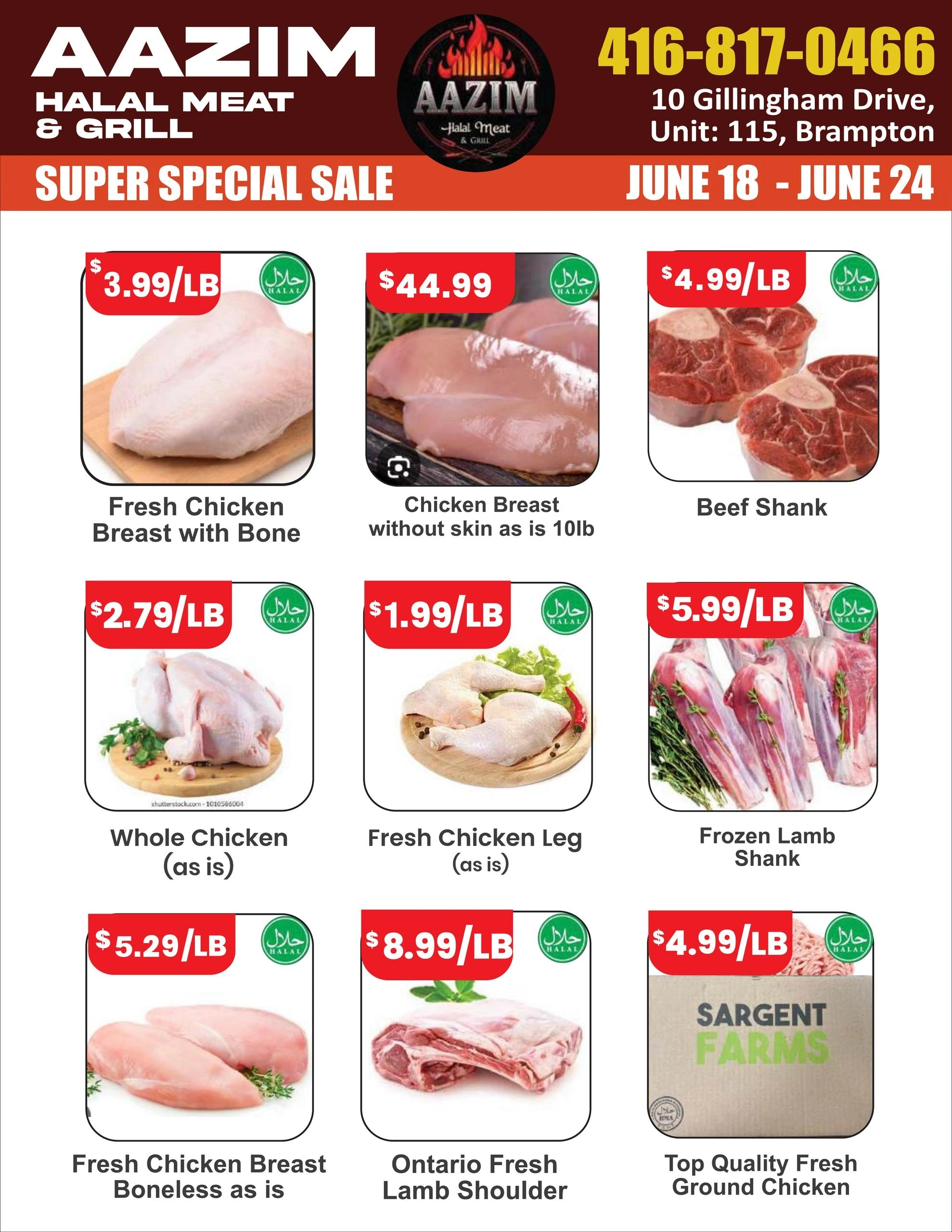 Aazim Meats flyer page 1