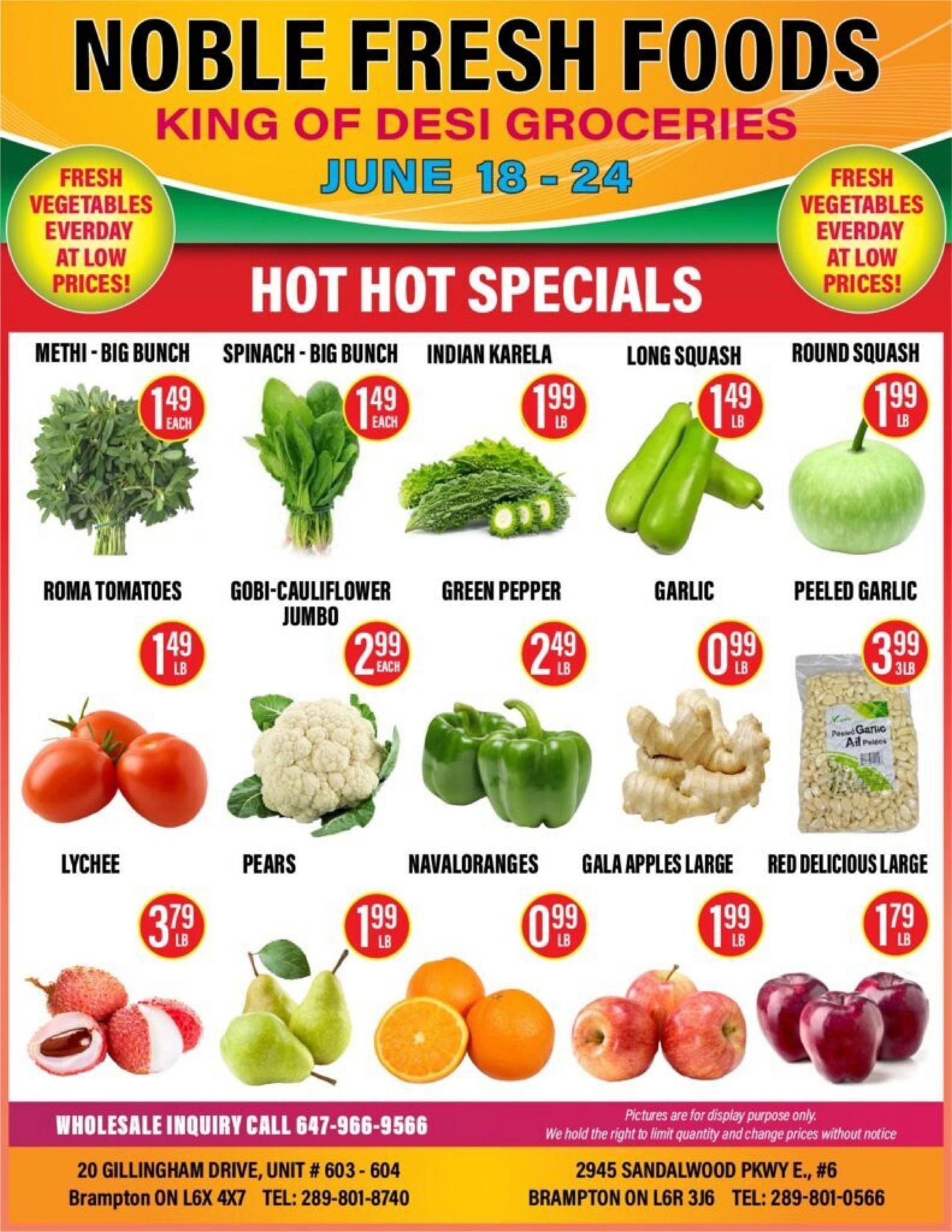 Noble Fresh Foods flyer page 1