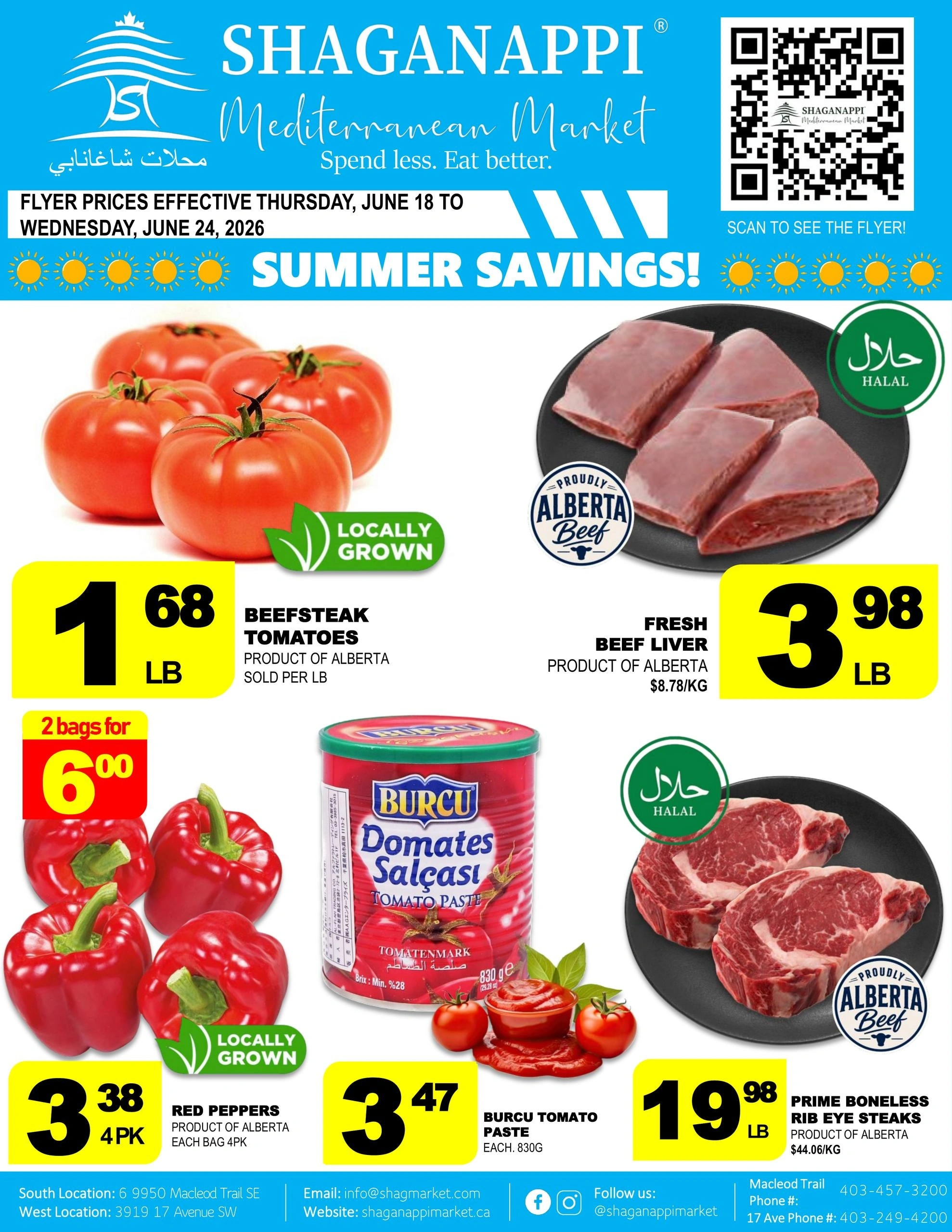 Shaganappi Mediterranean Market flyer page 1