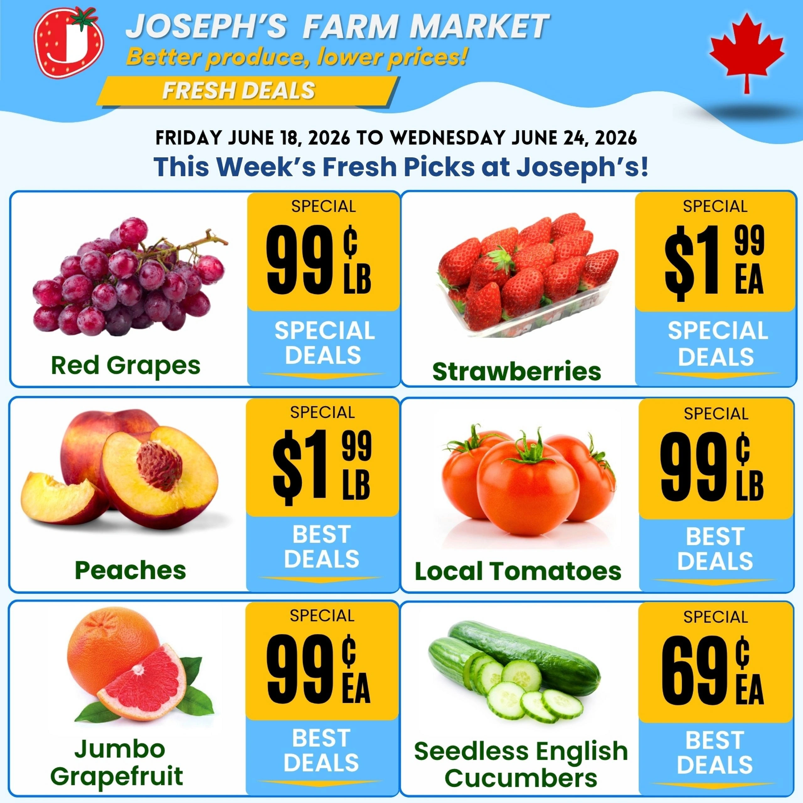Joseph's Farm Market flyer page 1
