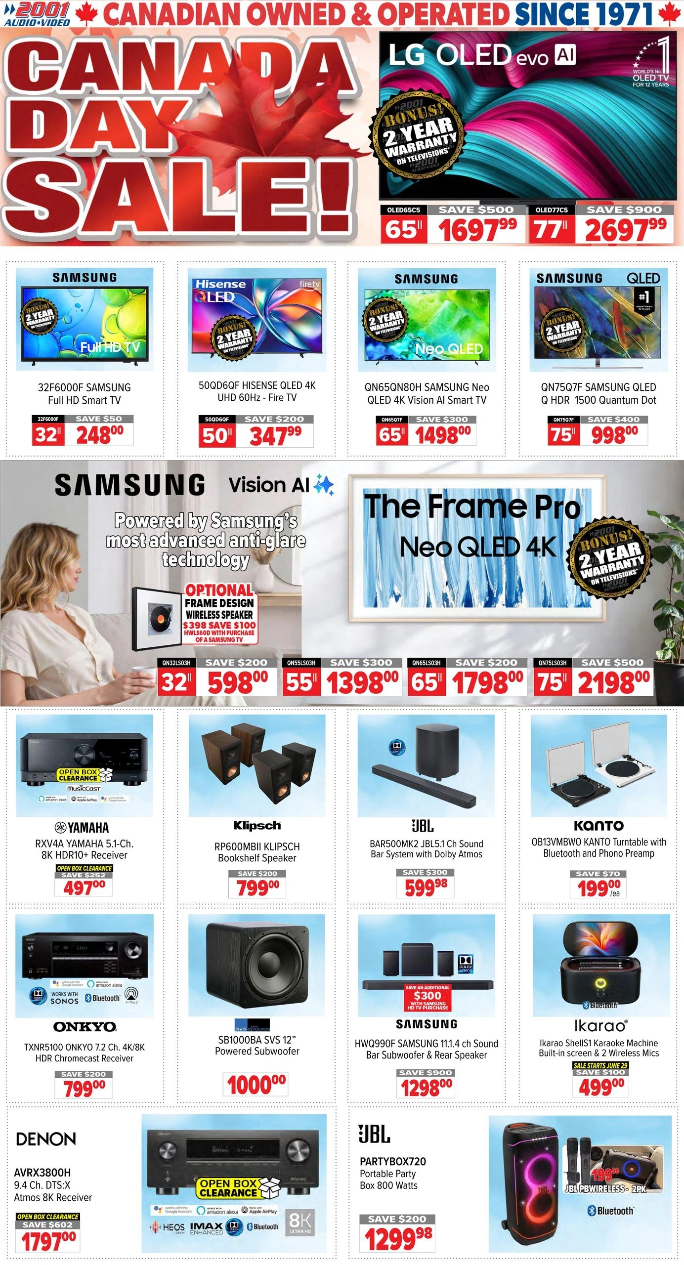 2001 Audio Video flyer page 1