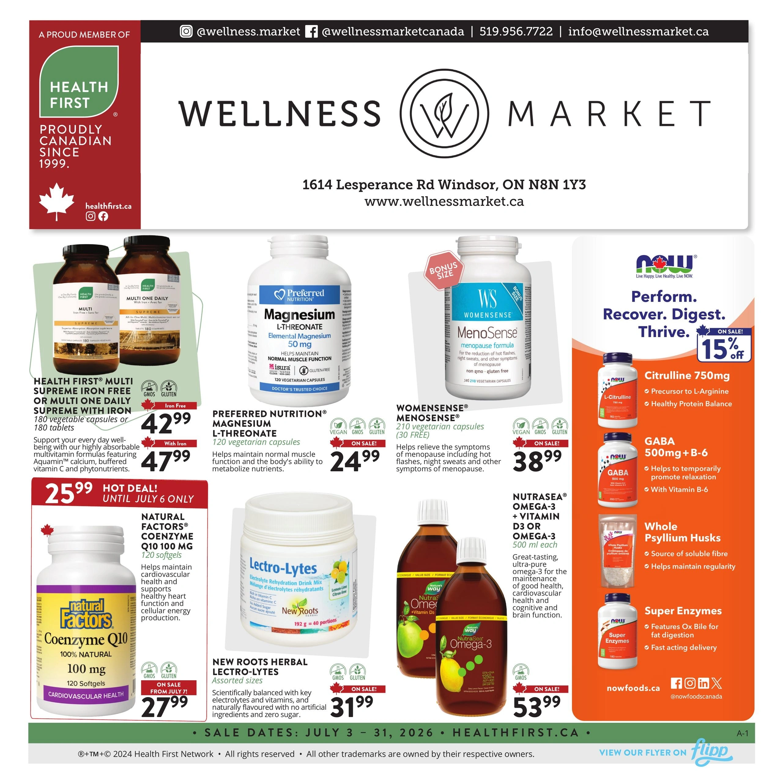 Wellness Market flyer page 1