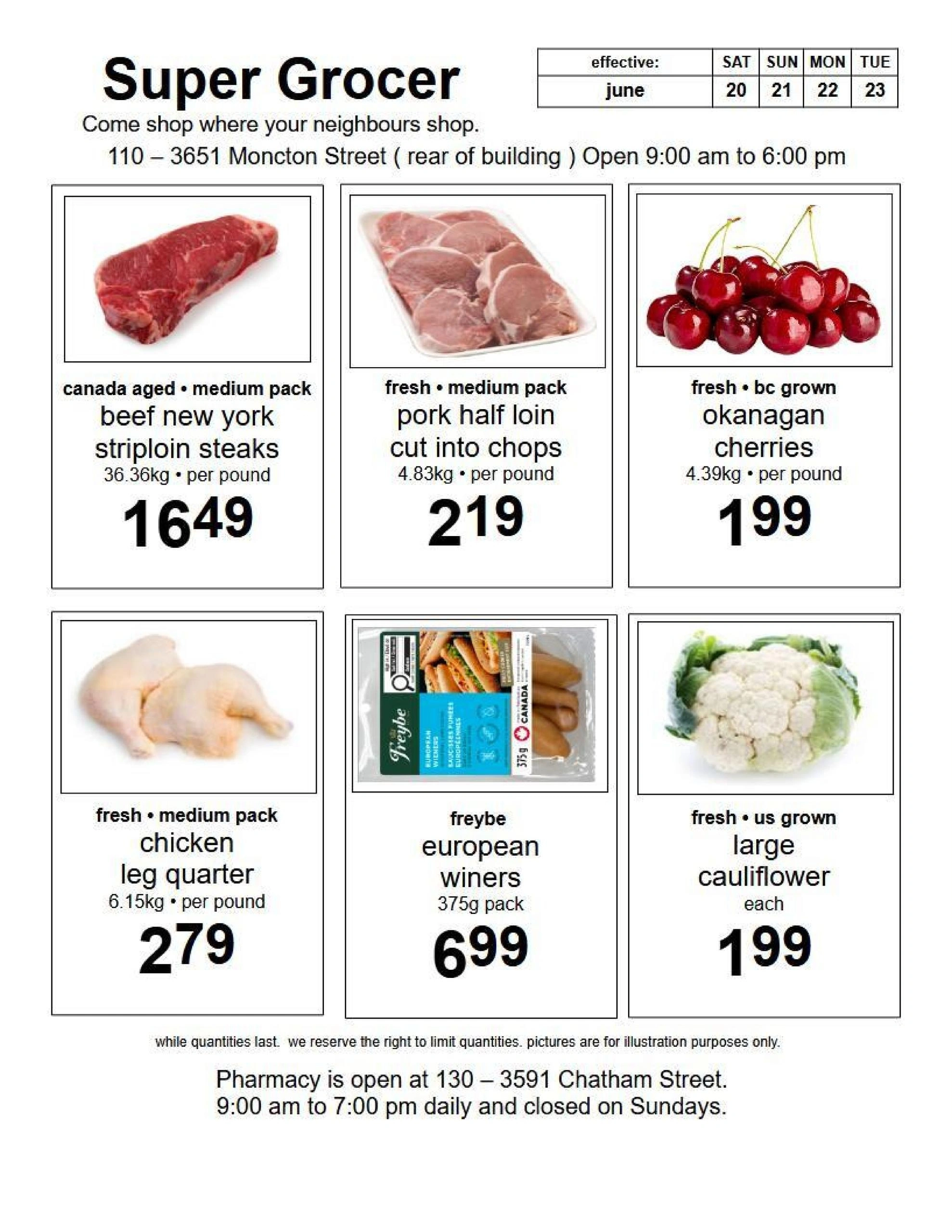 Super Grocer & Pharmacy flyer page 1