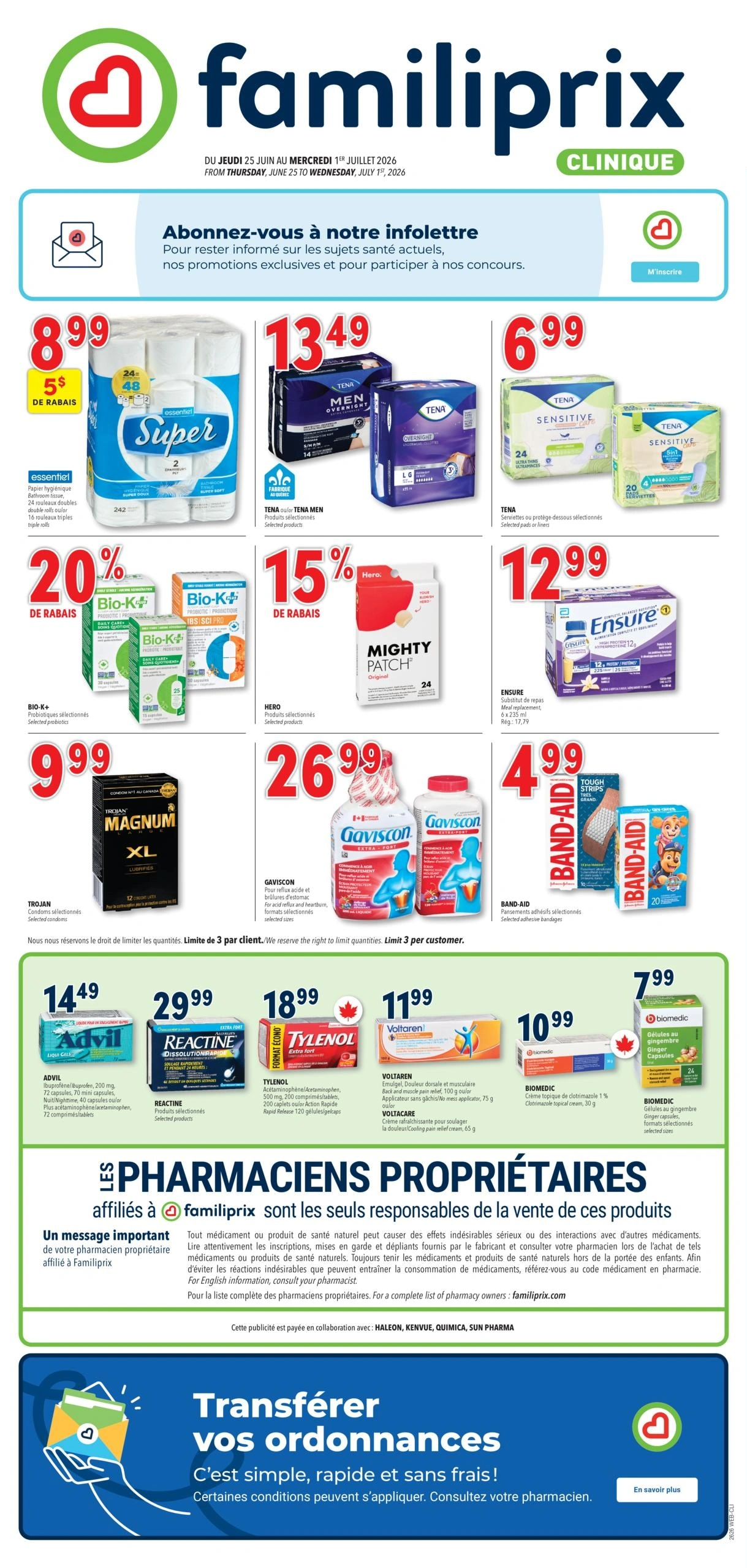 Familiprix Clinique flyer page 1