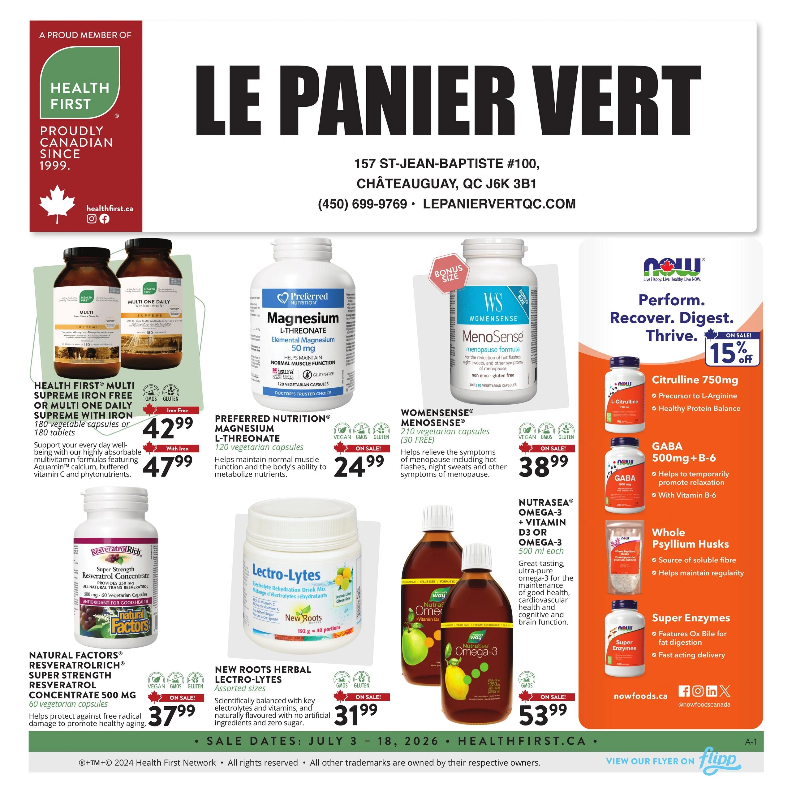 Le Panier Vert flyer page 1