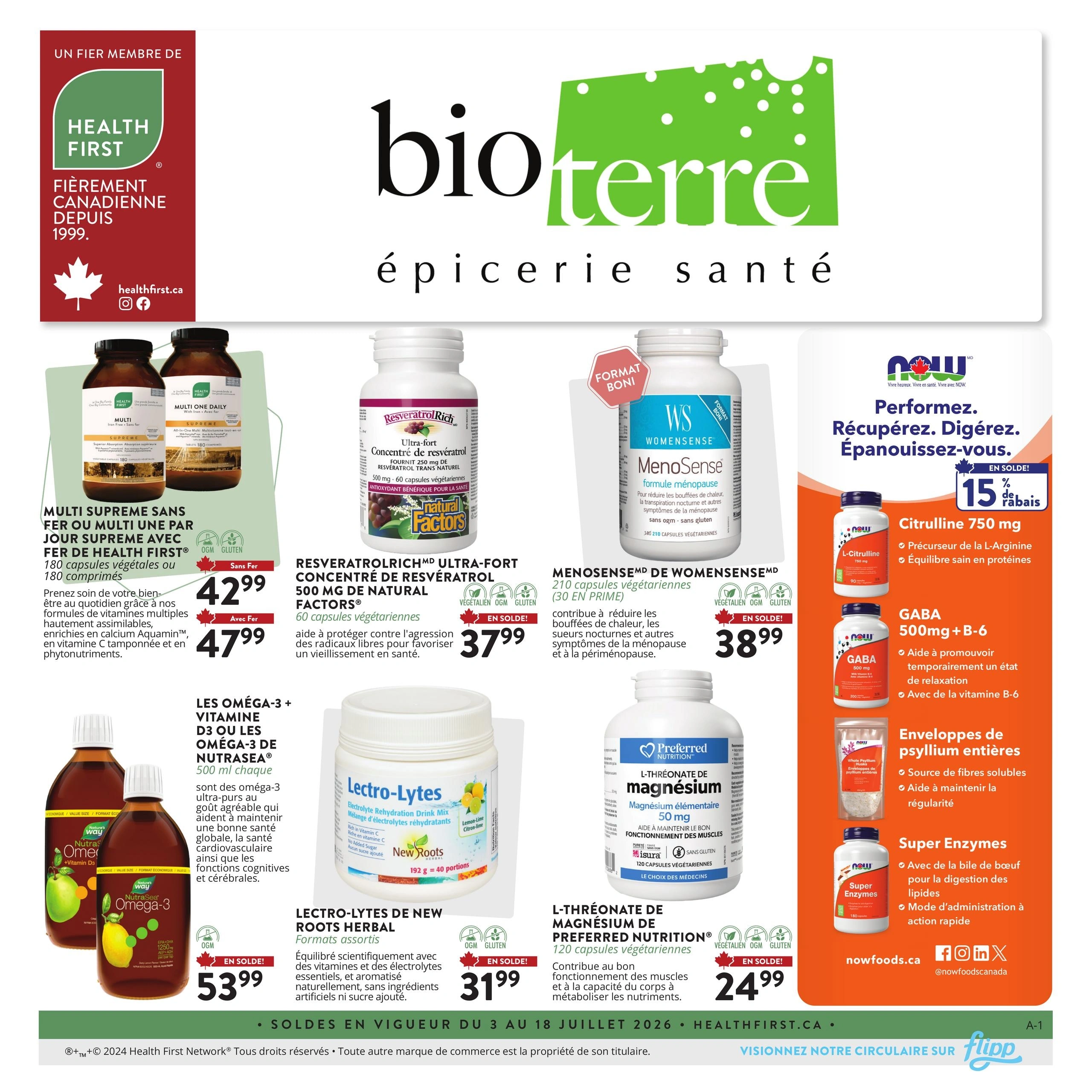 Bio Terre - Épicerie Santé flyer page 1
