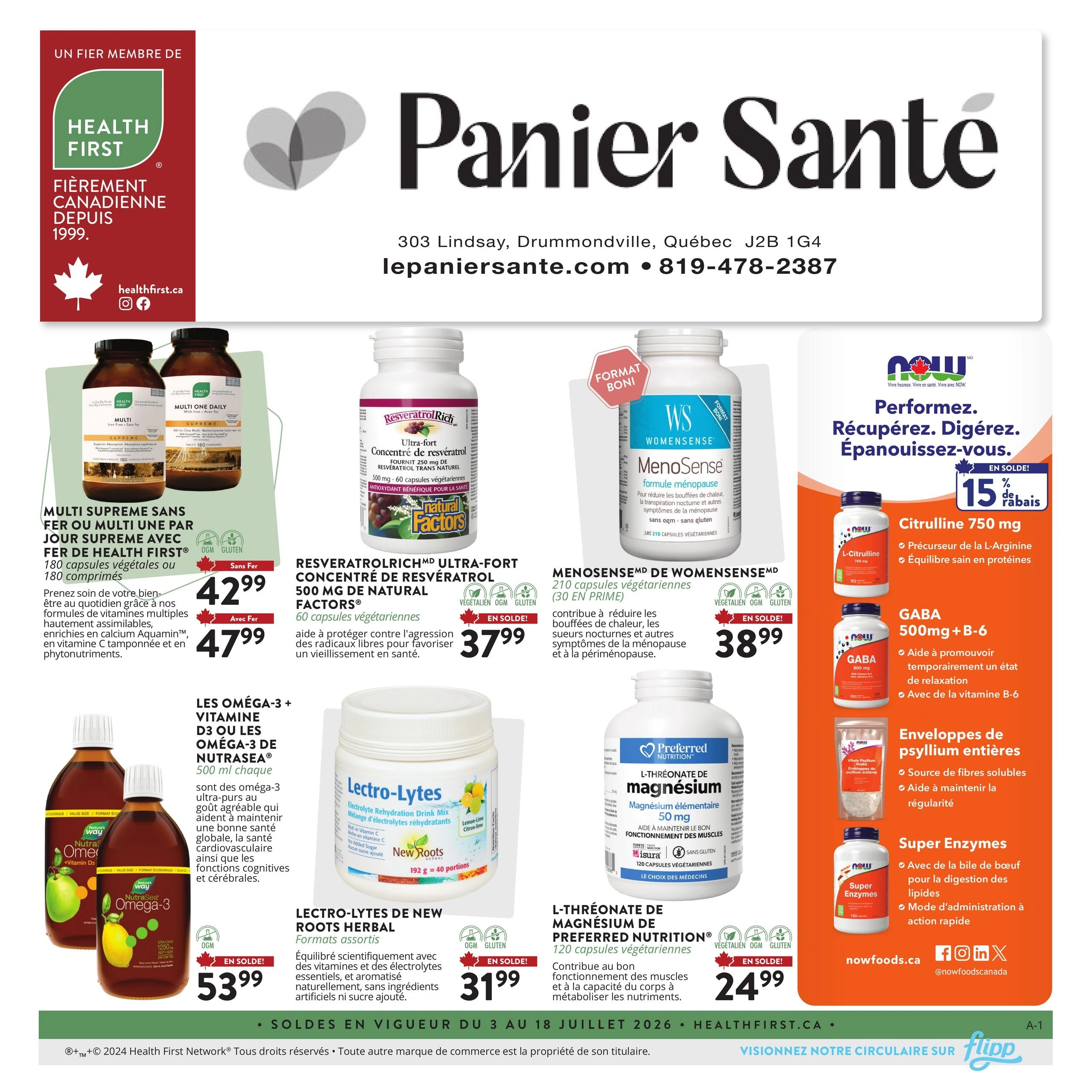 Panier Santé flyer page 1