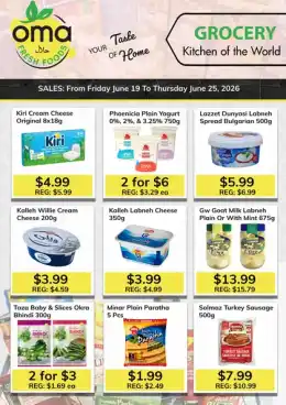 Oma Fresh Foods Indexed Weekly