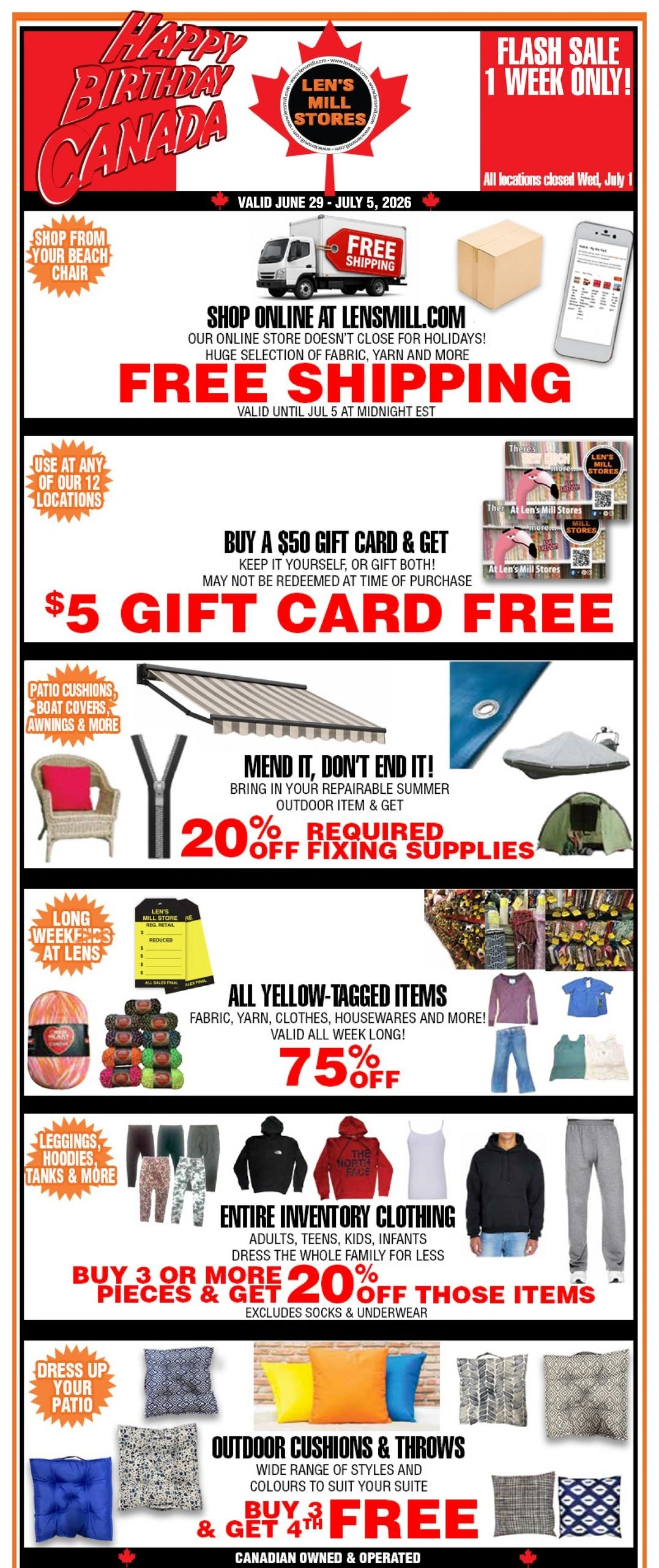 Len's Mill Store flyer page 1