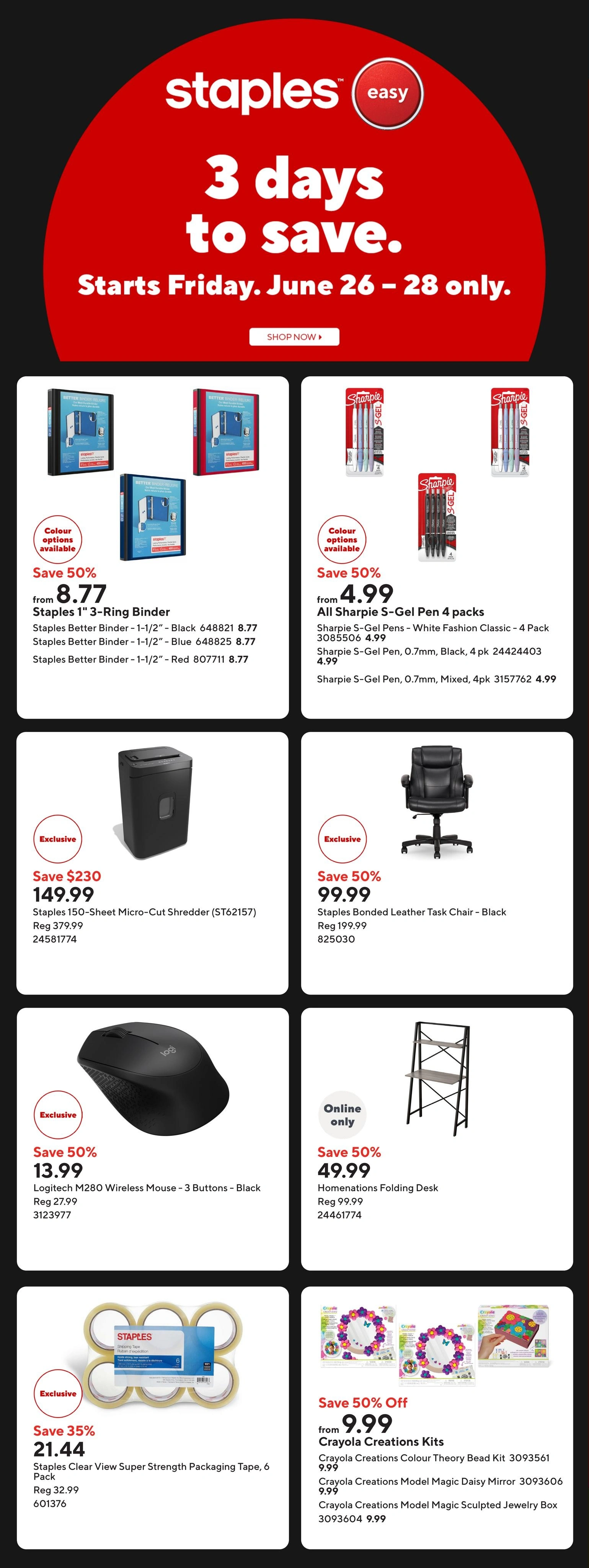 Staples flyer page 1