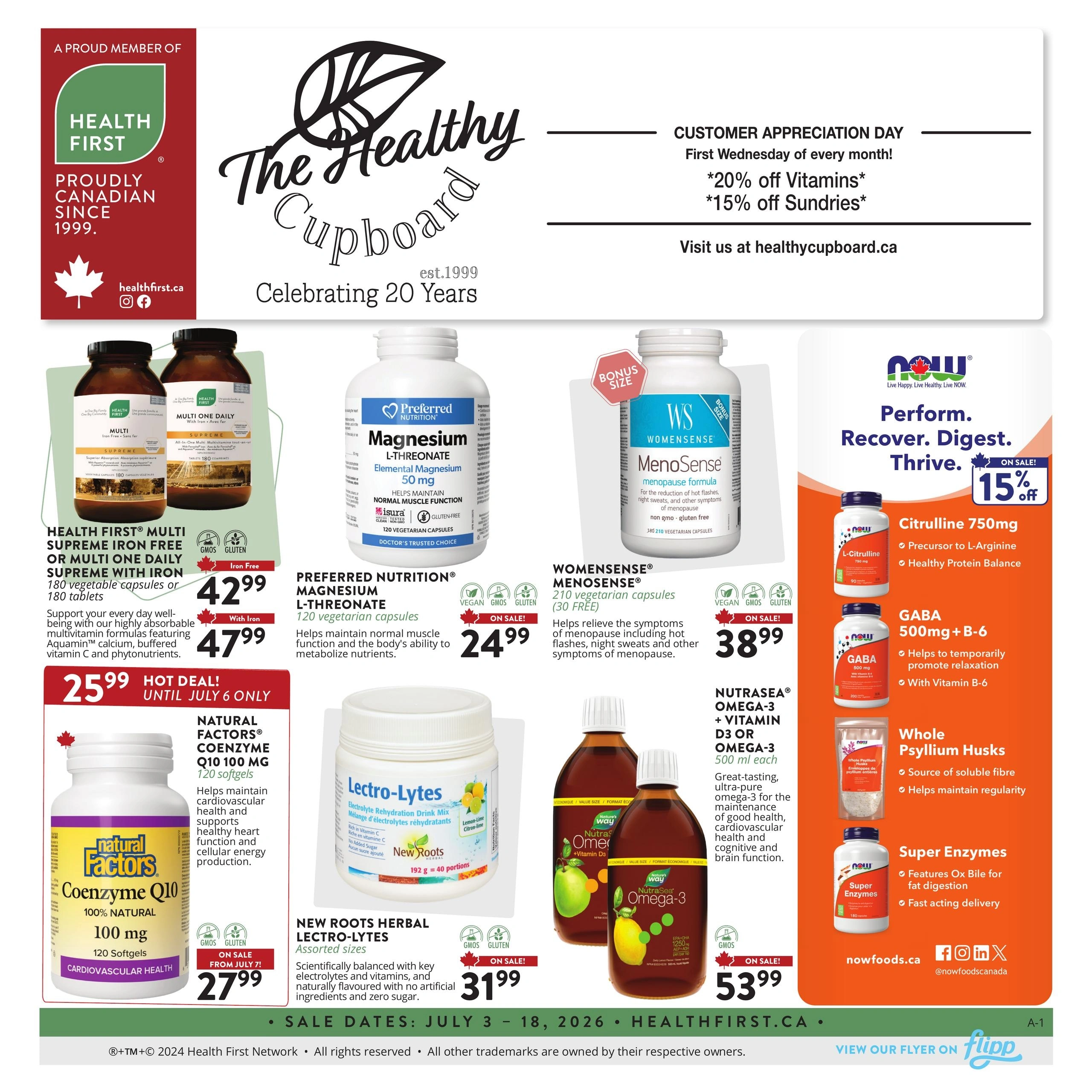 The Healthy Cupboard flyer page 1