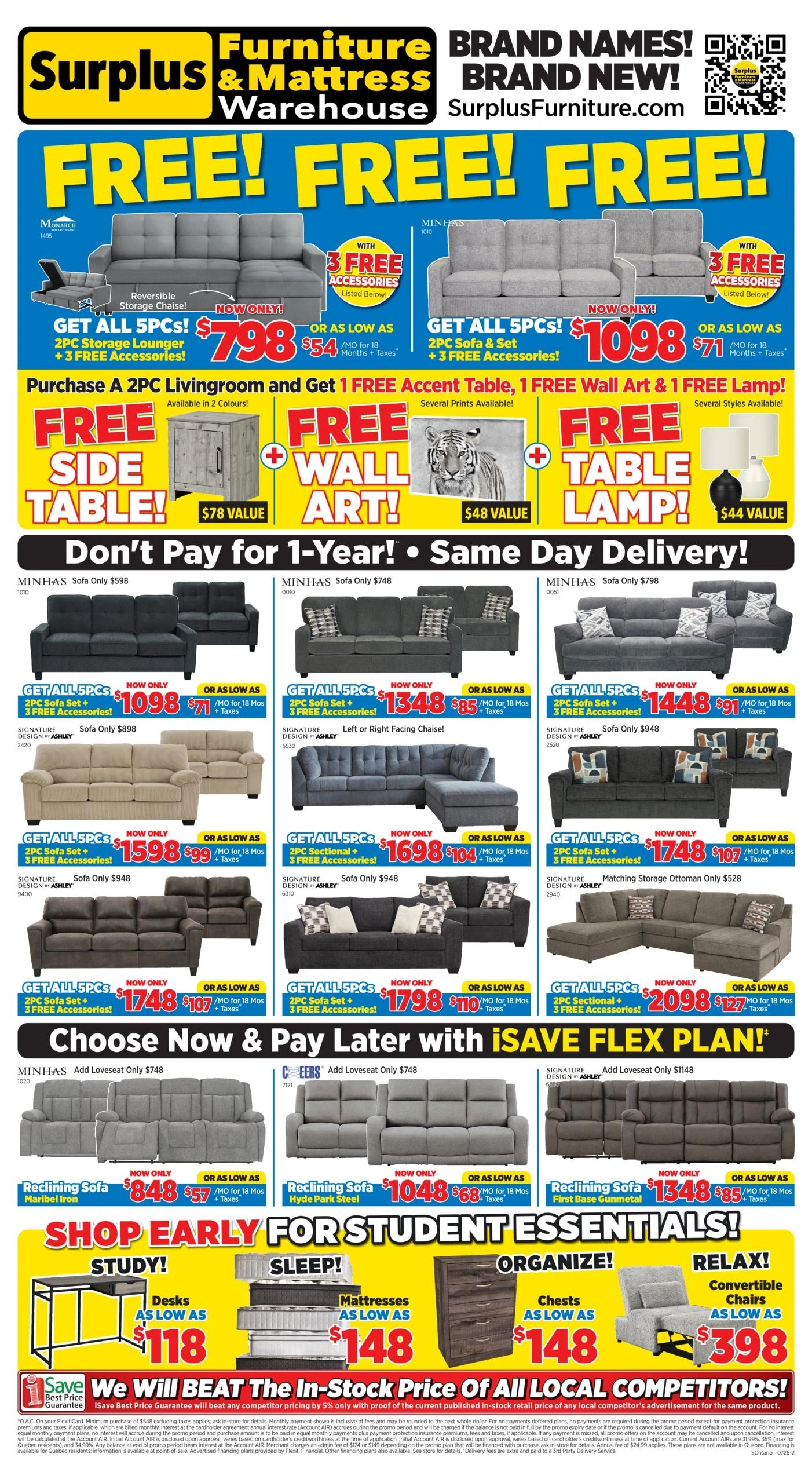 Surplus Furniture & Mattress Warehouse flyer page 1