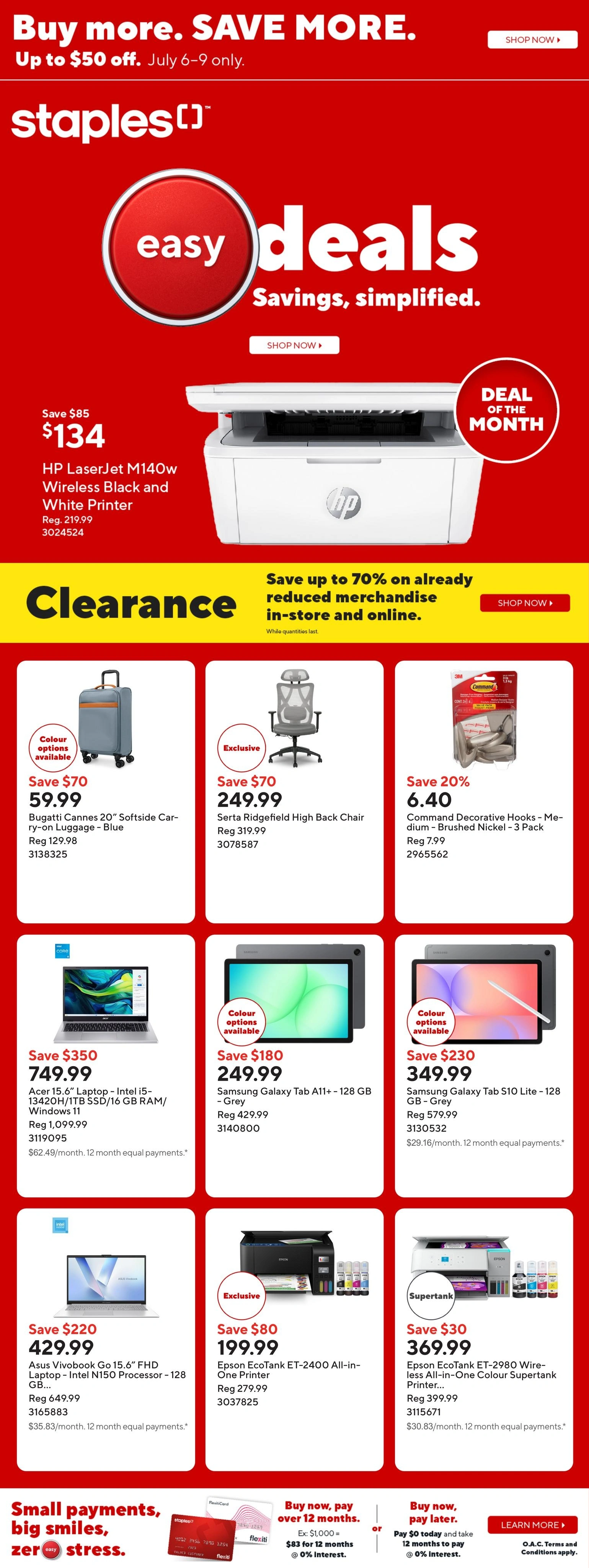 Staples flyer page 1