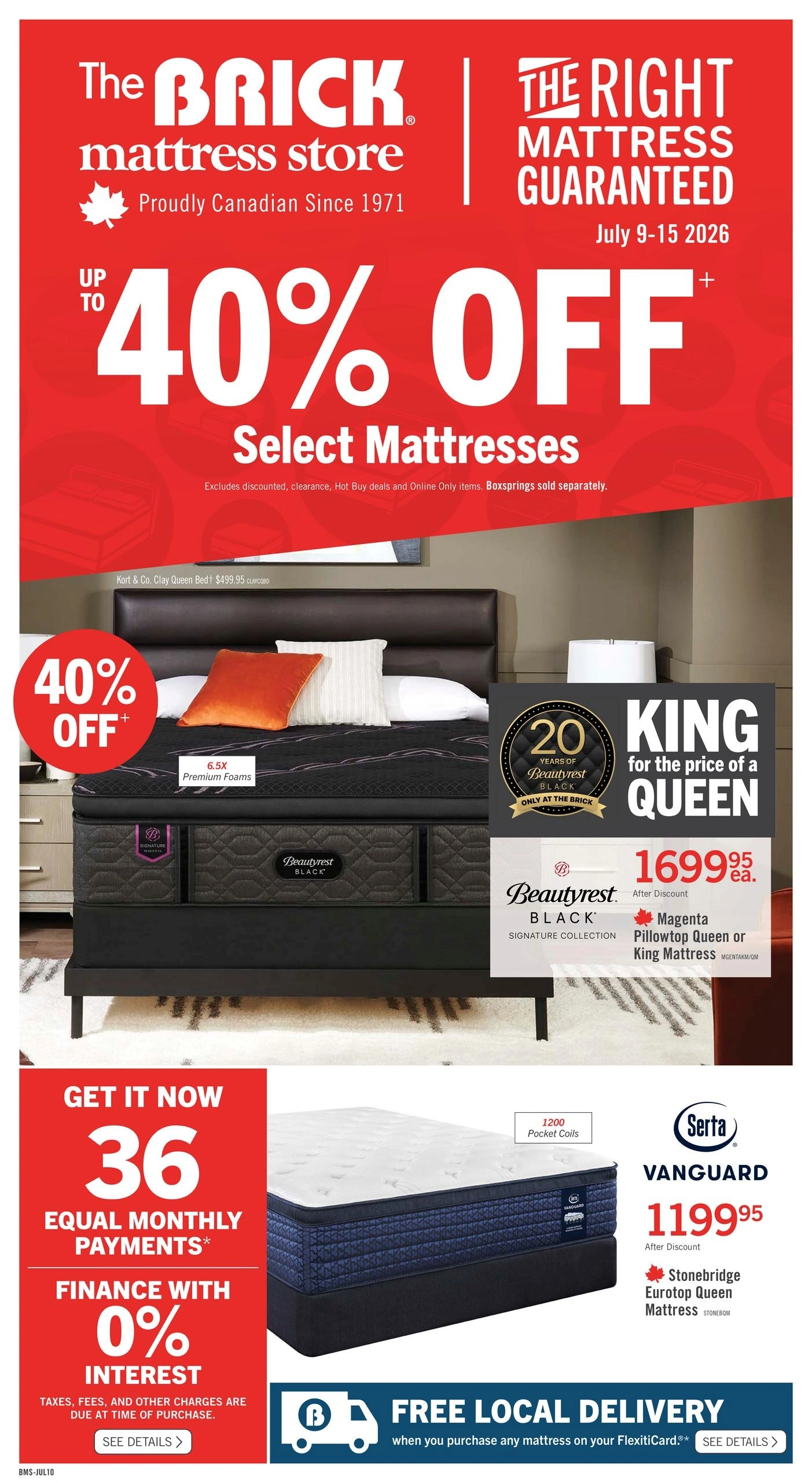 The Brick Mattress Store flyer page 1