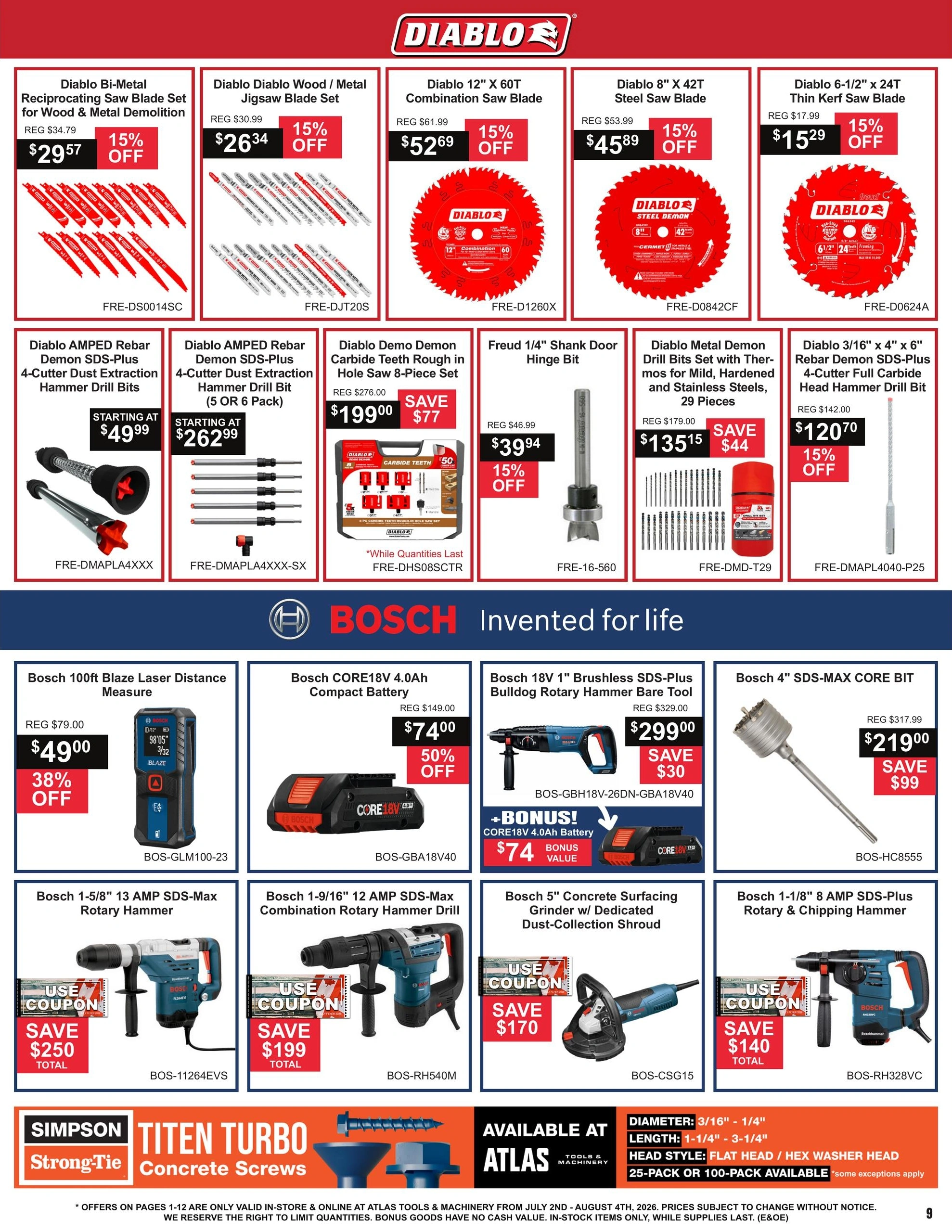 Atlas Tools & Machinery flyer page 12