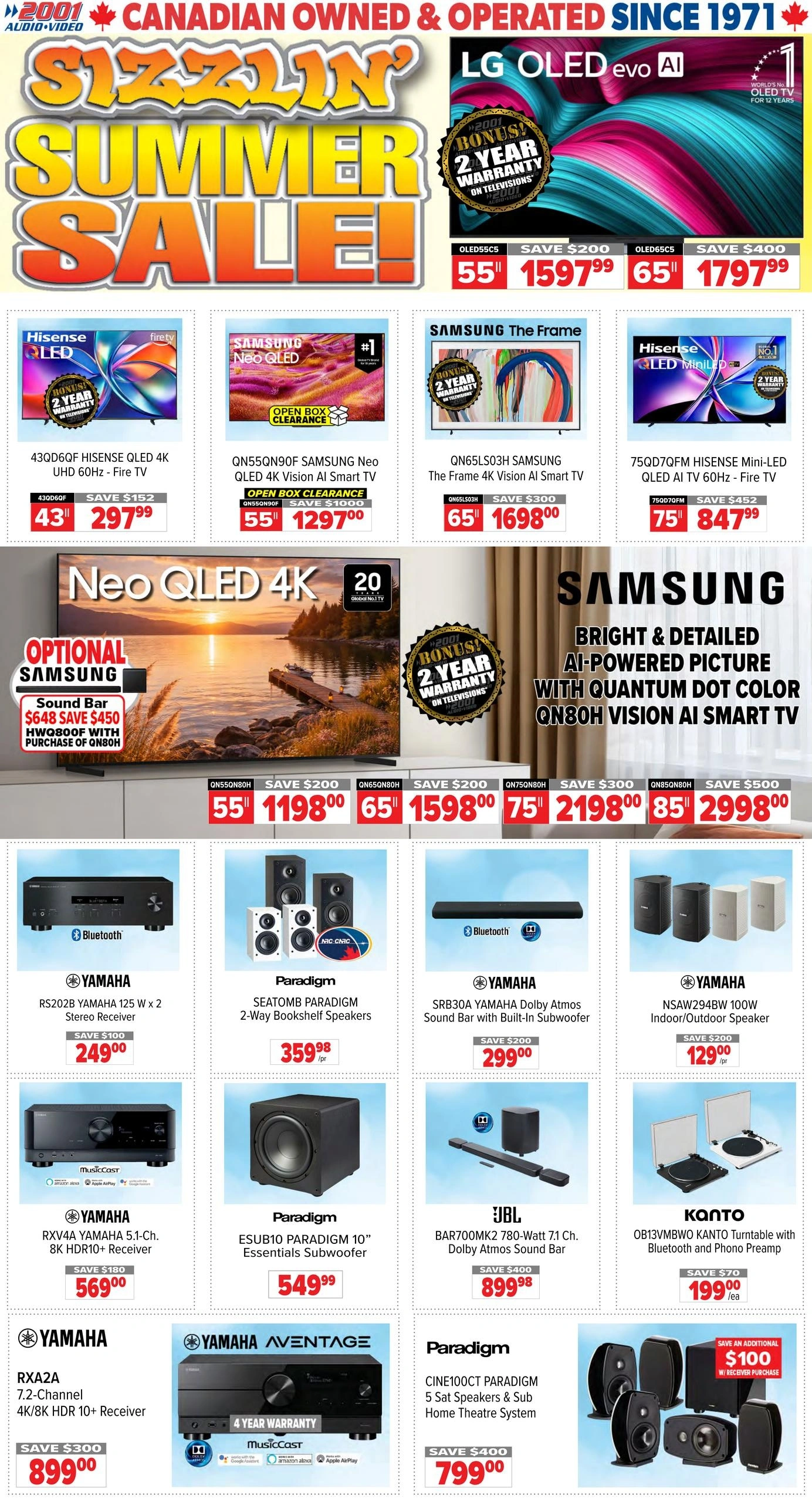 2001 Audio Video flyer page 1