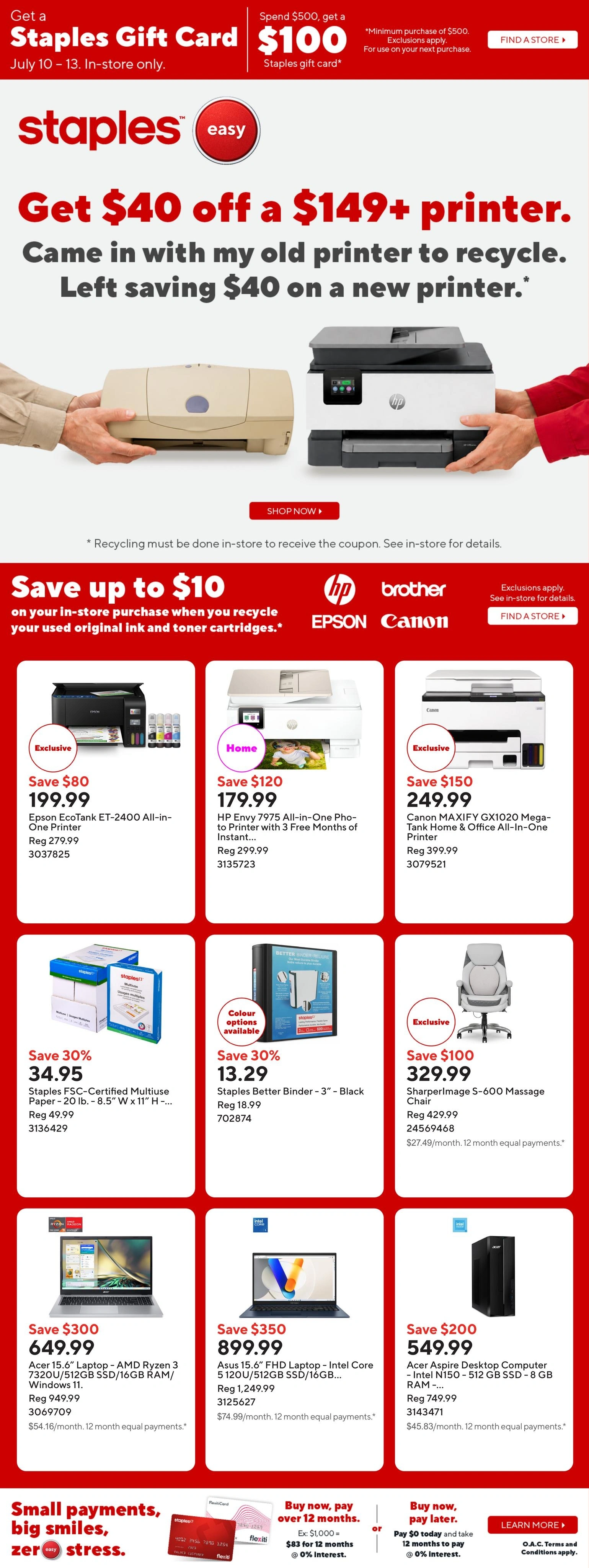 Staples flyer page 1