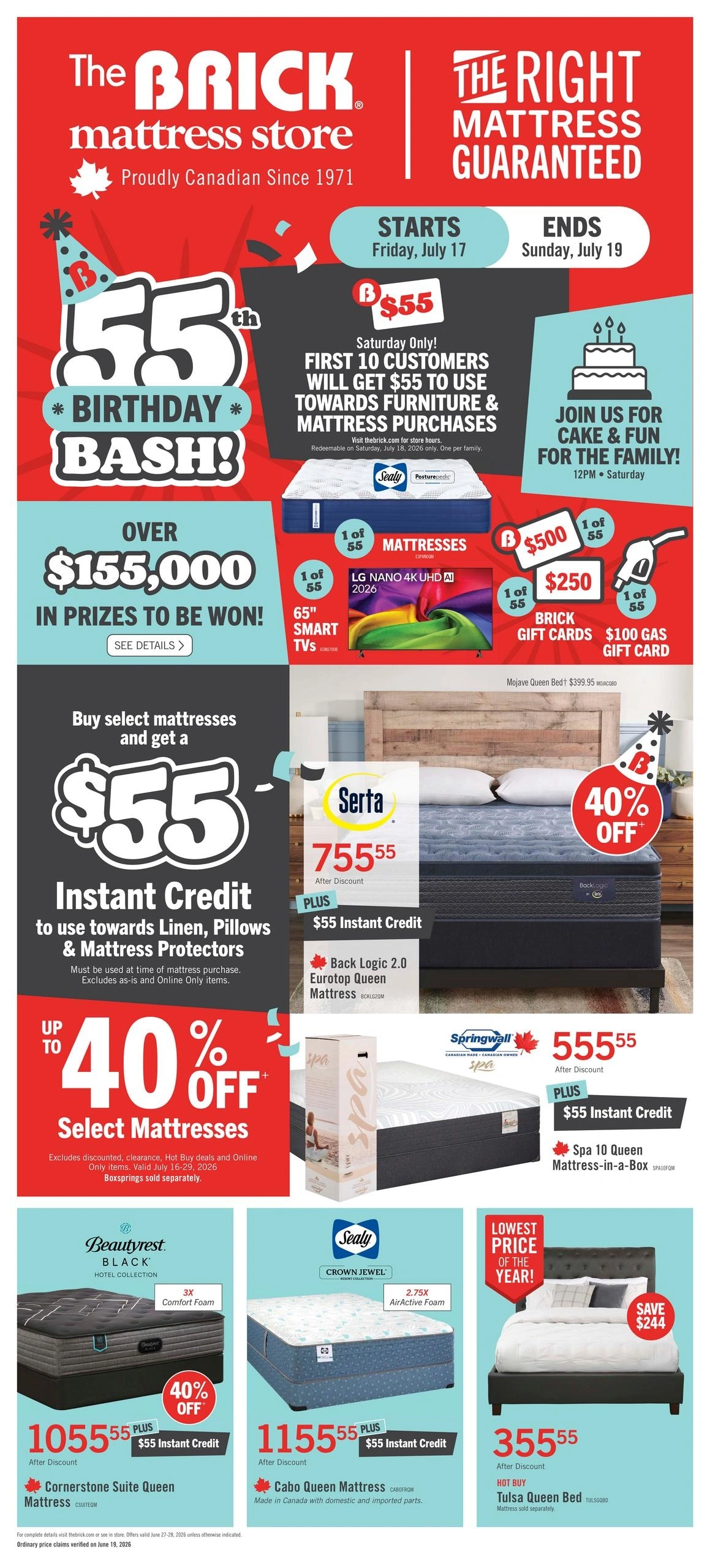 The Brick Mattress Store flyer page 1